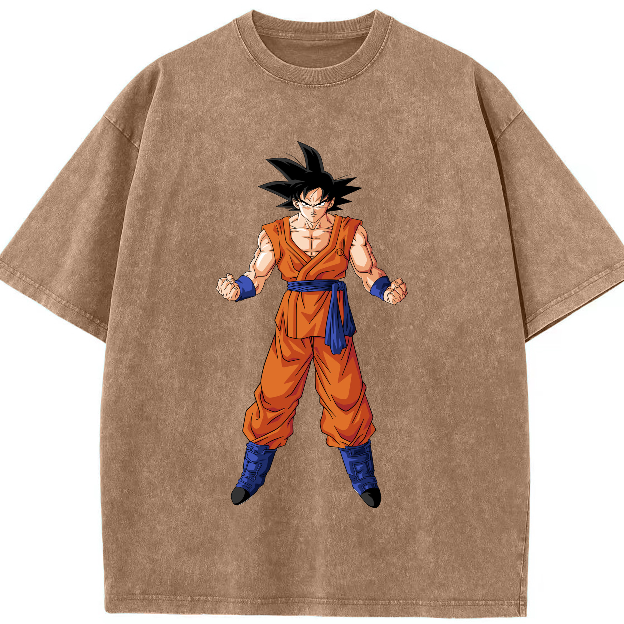 （画像用） ドラゴンボール 孫悟空（そん ごくう）Son Goku カカロット DRAGON BALL Kakarotto 綿100% ヴィンテージ風 半袖Tシャツ（フロントプリント）