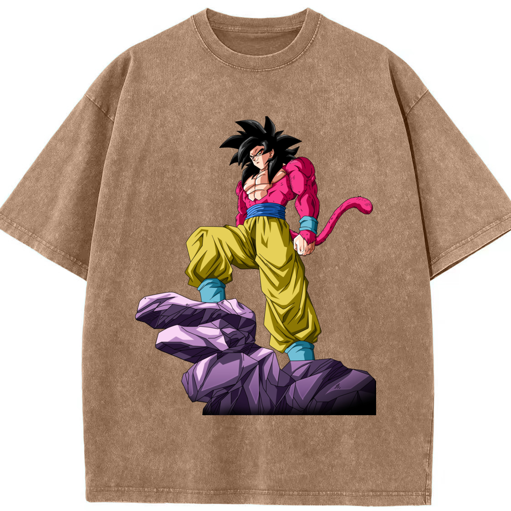 （画像用） ドラゴンボール 孫悟空（そん ごくう）Son Goku カカロット DRAGON BALL Kakarotto 綿100% ヴィンテージ風 半袖Tシャツ（フロントプリント）