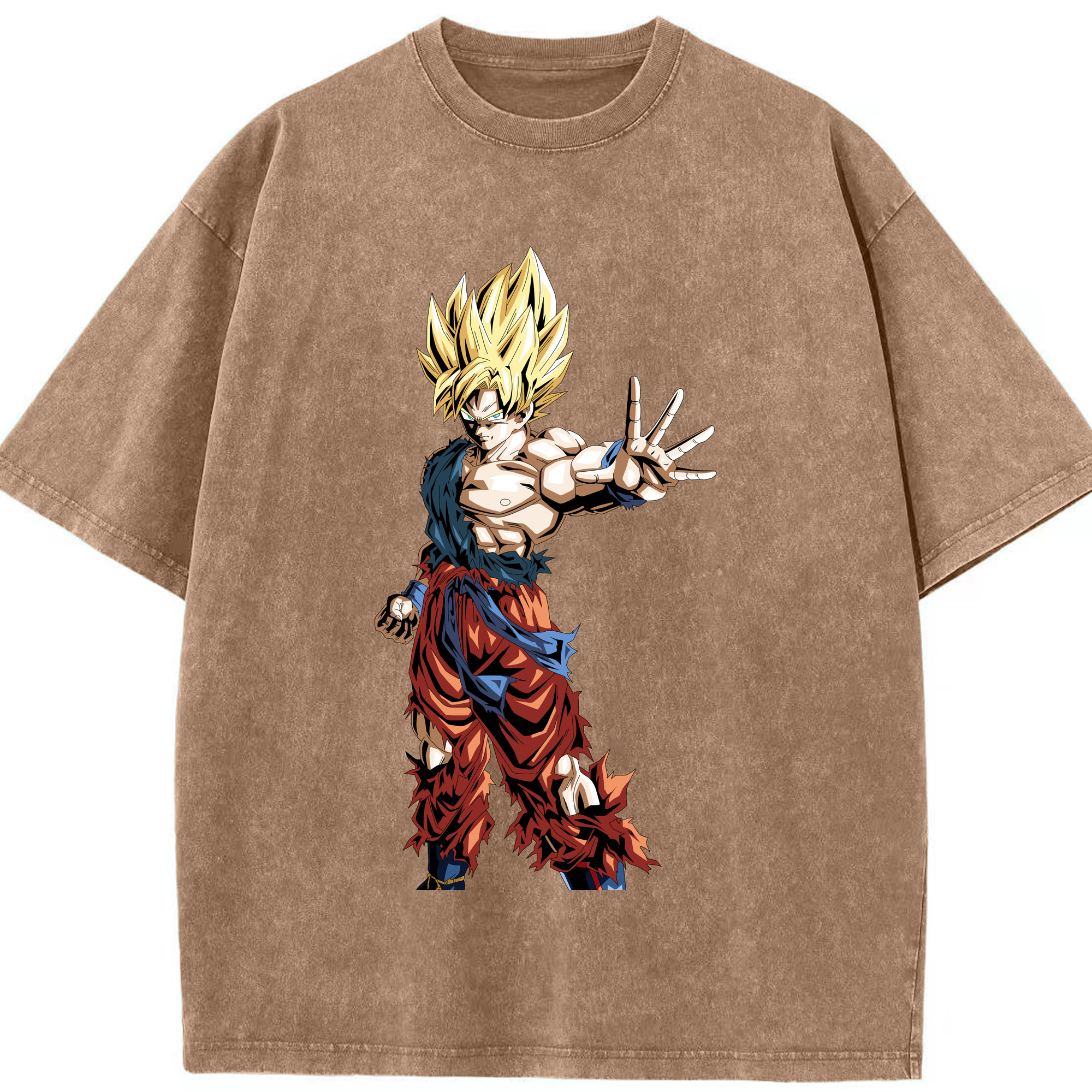 （画像用） ドラゴンボール 孫悟空（そん ごくう）Son Goku カカロット DRAGON BALL Kakarotto 綿100% ヴィンテージ風 半袖Tシャツ（フロントプリント）