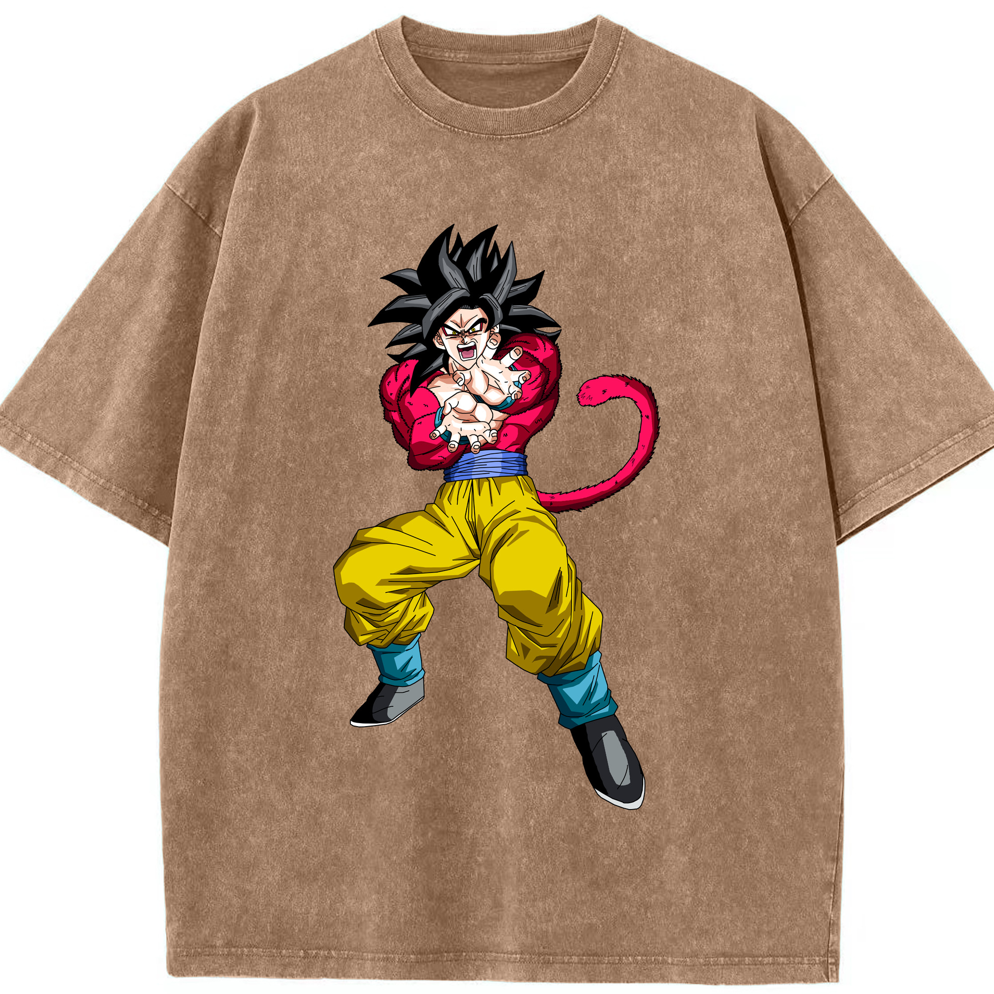 （画像用） ドラゴンボール 孫悟空（そん ごくう）Son Goku カカロット DRAGON BALL Kakarotto 綿100% ヴィンテージ風 半袖Tシャツ（フロントプリント）