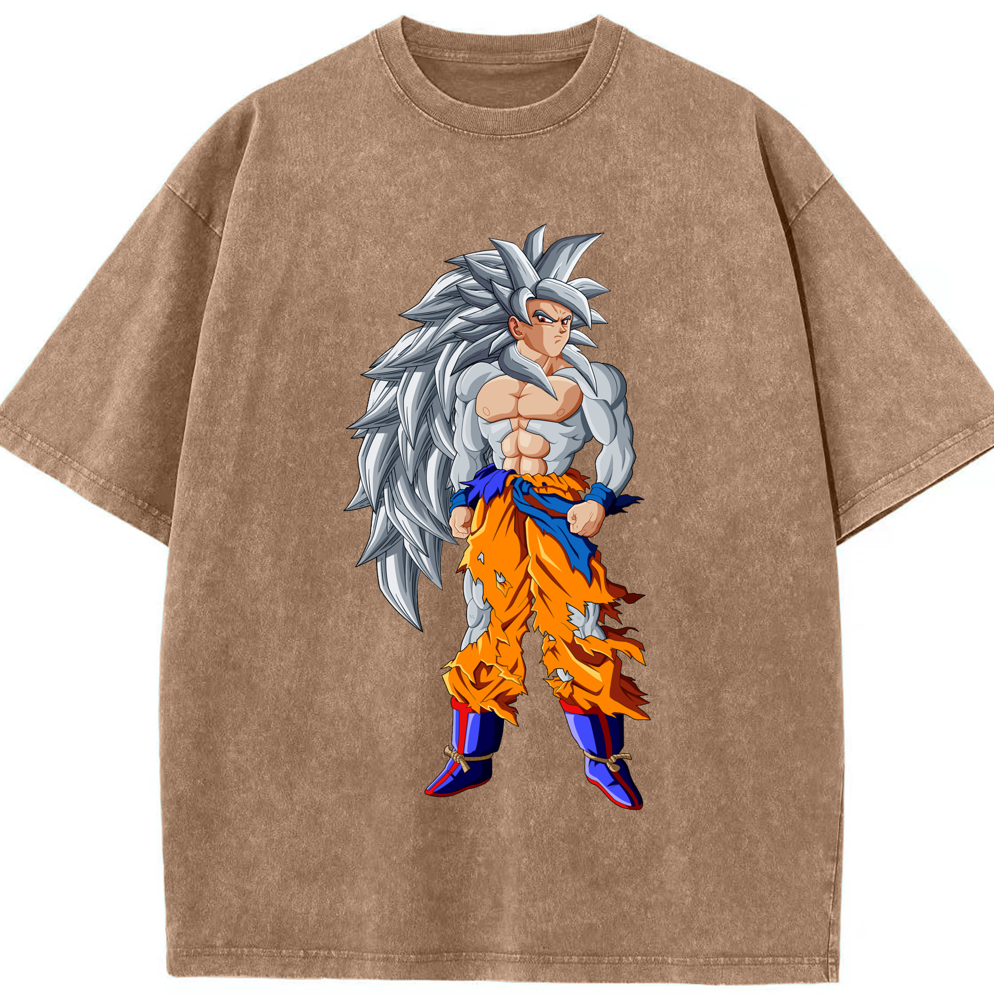 （画像用） ドラゴンボール 孫悟空（そん ごくう）Son Goku カカロット DRAGON BALL Kakarotto 綿100% ヴィンテージ風 半袖Tシャツ（フロントプリント）