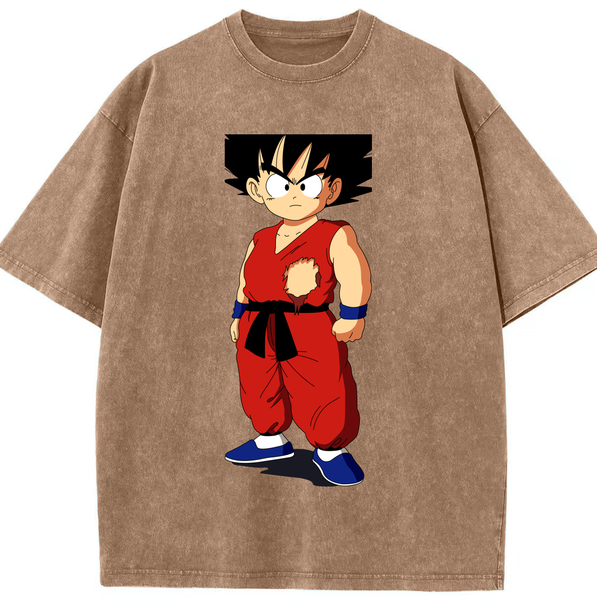 （画像用） ドラゴンボール 孫悟空（そん ごくう）Son Goku カカロット DRAGON BALL Kakarotto 綿100% ヴィンテージ風 半袖Tシャツ（フロントプリント）