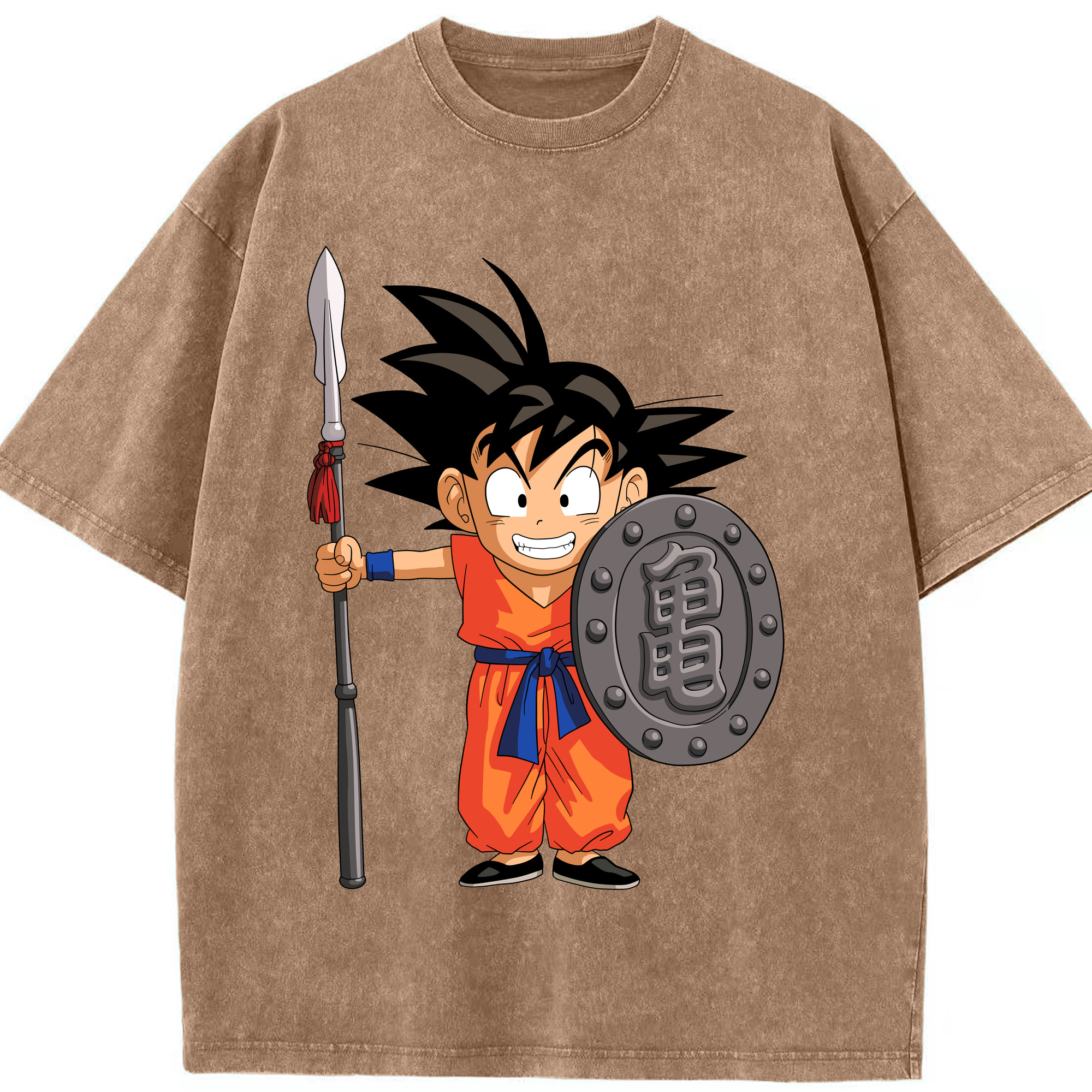 （画像用） ドラゴンボール 孫悟空（そん ごくう）Son Goku カカロット DRAGON BALL Kakarotto 綿100% ヴィンテージ風 半袖Tシャツ（フロントプリント）