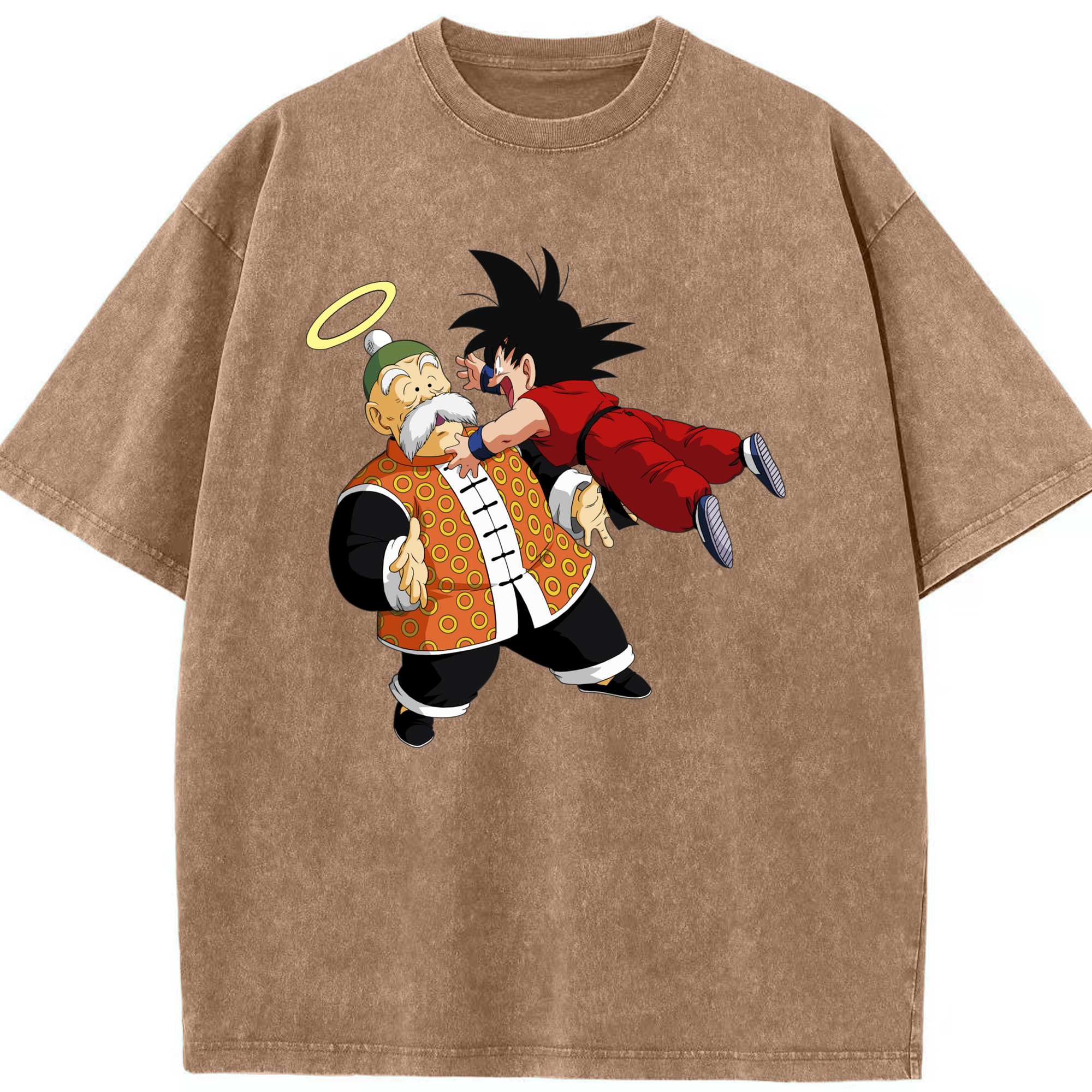（画像用） ドラゴンボール 孫悟空（そん ごくう）Son Goku カカロット DRAGON BALL Kakarotto 綿100% ヴィンテージ風 半袖Tシャツ（フロントプリント）