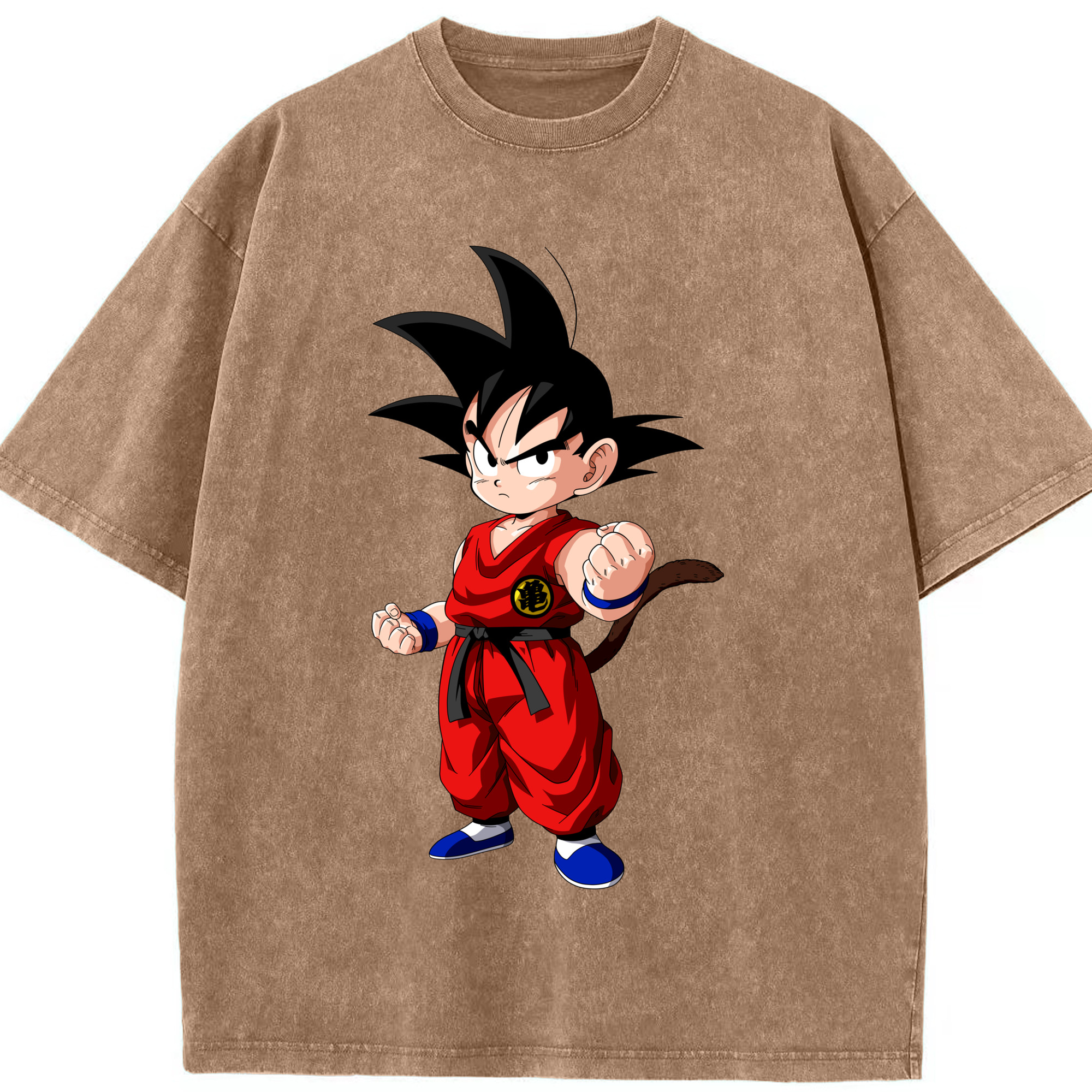 （画像用） ドラゴンボール 孫悟空（そん ごくう）Son Goku カカロット DRAGON BALL Kakarotto 綿100% ヴィンテージ風 半袖Tシャツ（フロントプリント）