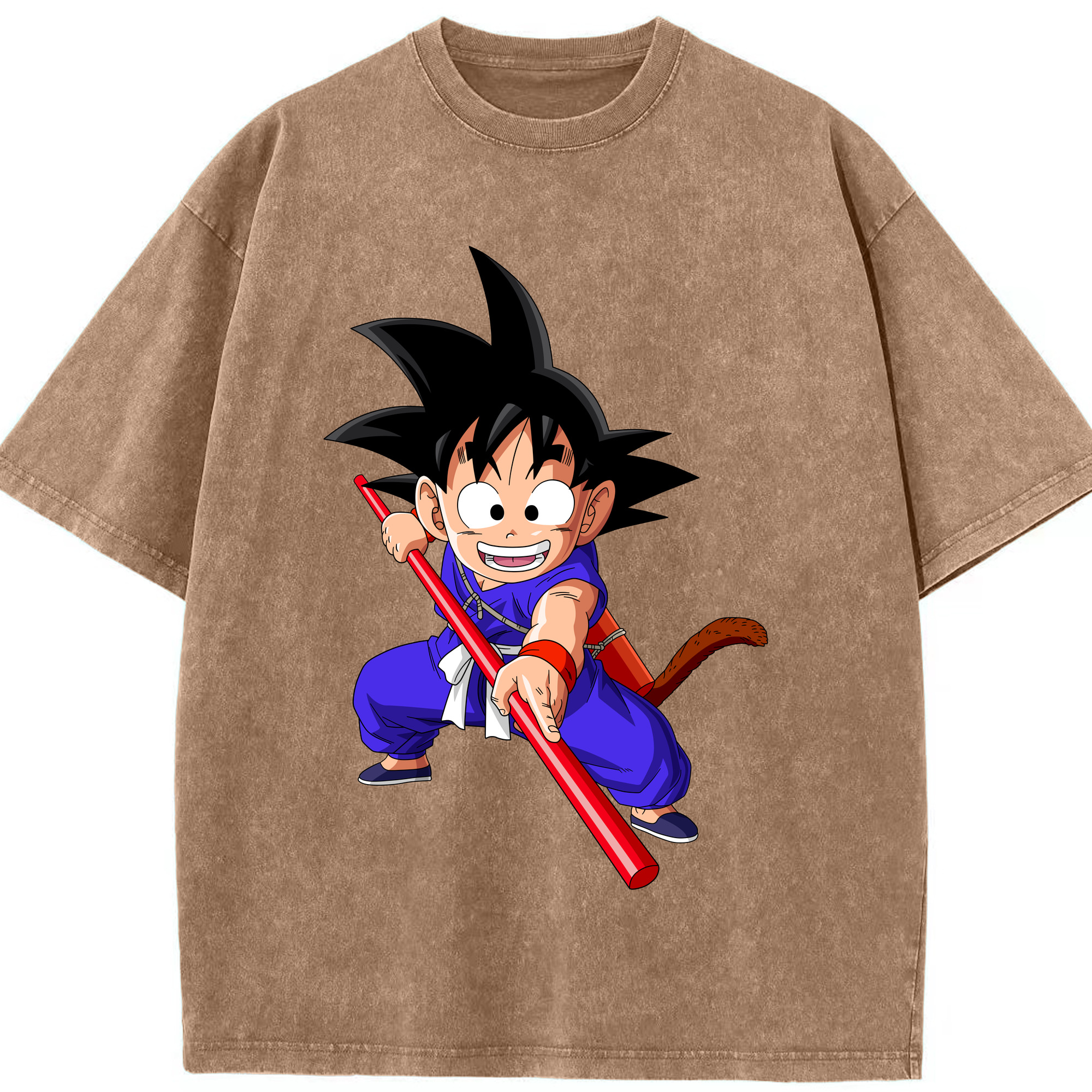 （画像用） ドラゴンボール 孫悟空（そん ごくう）Son Goku カカロット DRAGON BALL Kakarotto 綿100% ヴィンテージ風 半袖Tシャツ（フロントプリント）