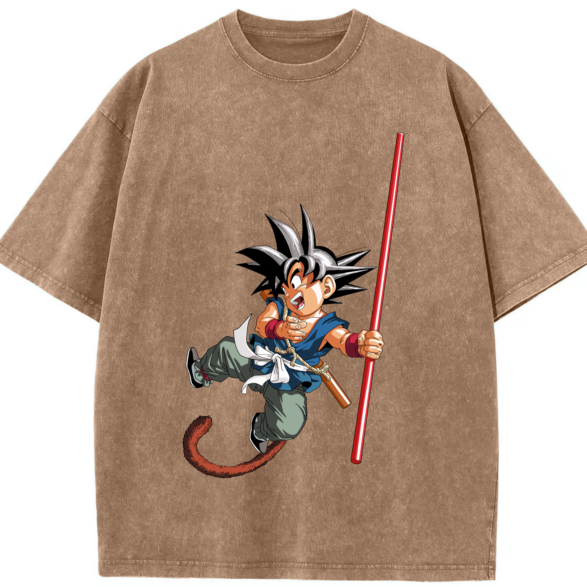 ドラゴンボール 孫悟空（そん ごくう）Son Goku カカロット DRAGON BALL Kakarotto 綿100% ヴィンテージ風 半袖Tシャツ（フロントプリント）