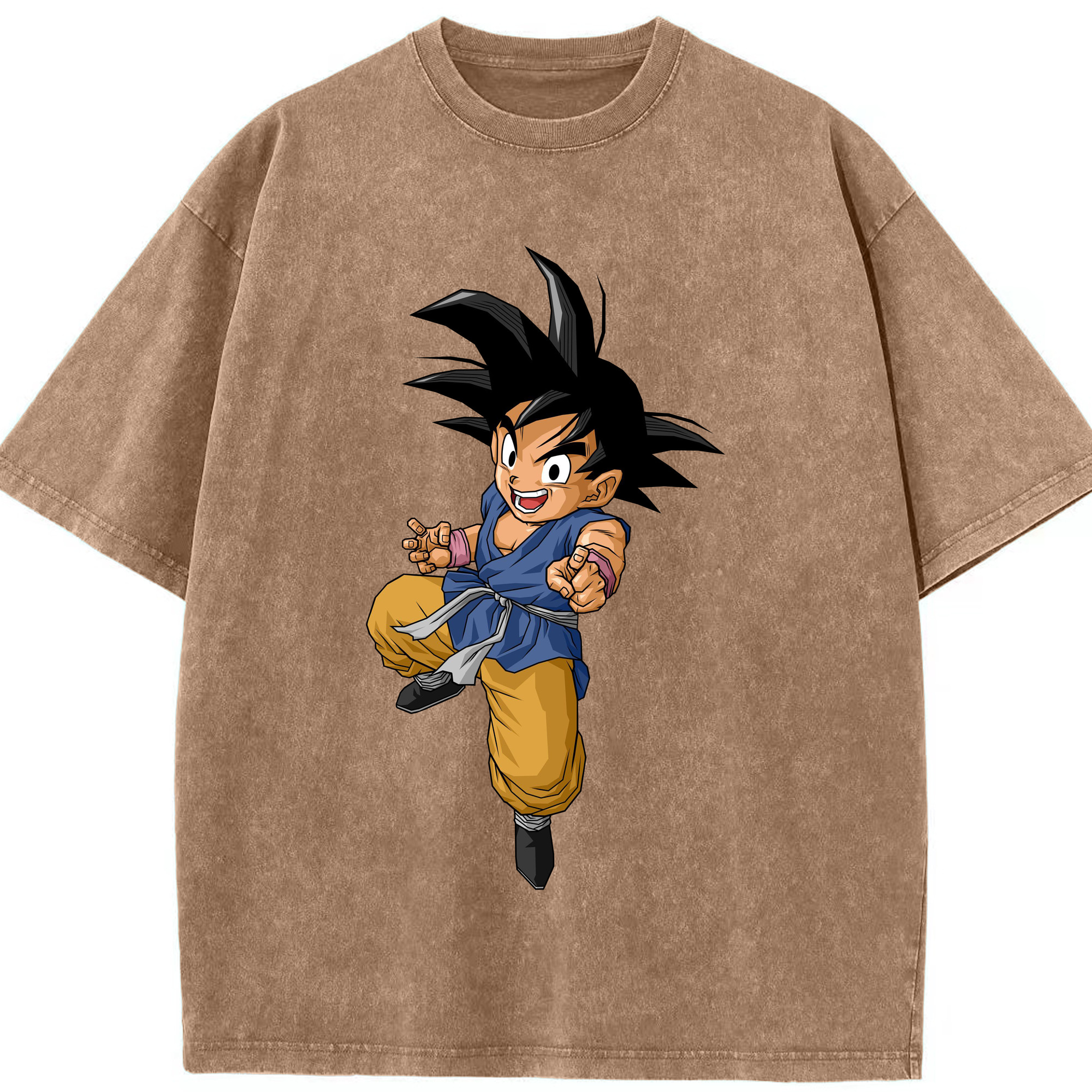 （画像用） ドラゴンボール 孫悟空（そん ごくう）Son Goku カカロット DRAGON BALL Kakarotto 綿100% ヴィンテージ風 半袖Tシャツ（フロントプリント）