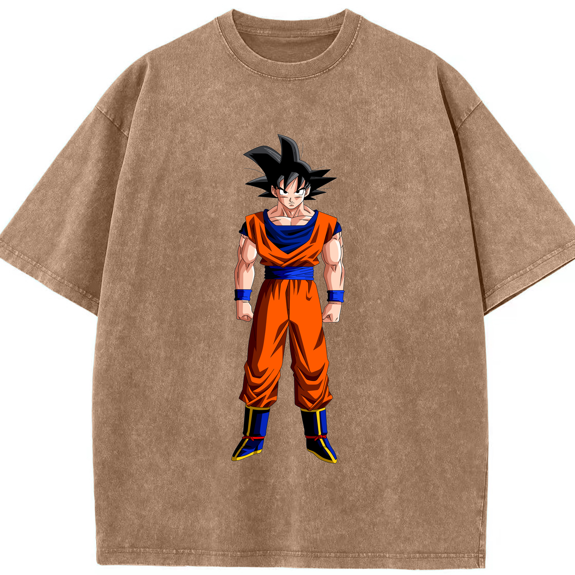 （画像用） ドラゴンボール 孫悟空（そん ごくう）Son Goku カカロット DRAGON BALL Kakarotto 綿100% ヴィンテージ風 半袖Tシャツ（フロントプリント）