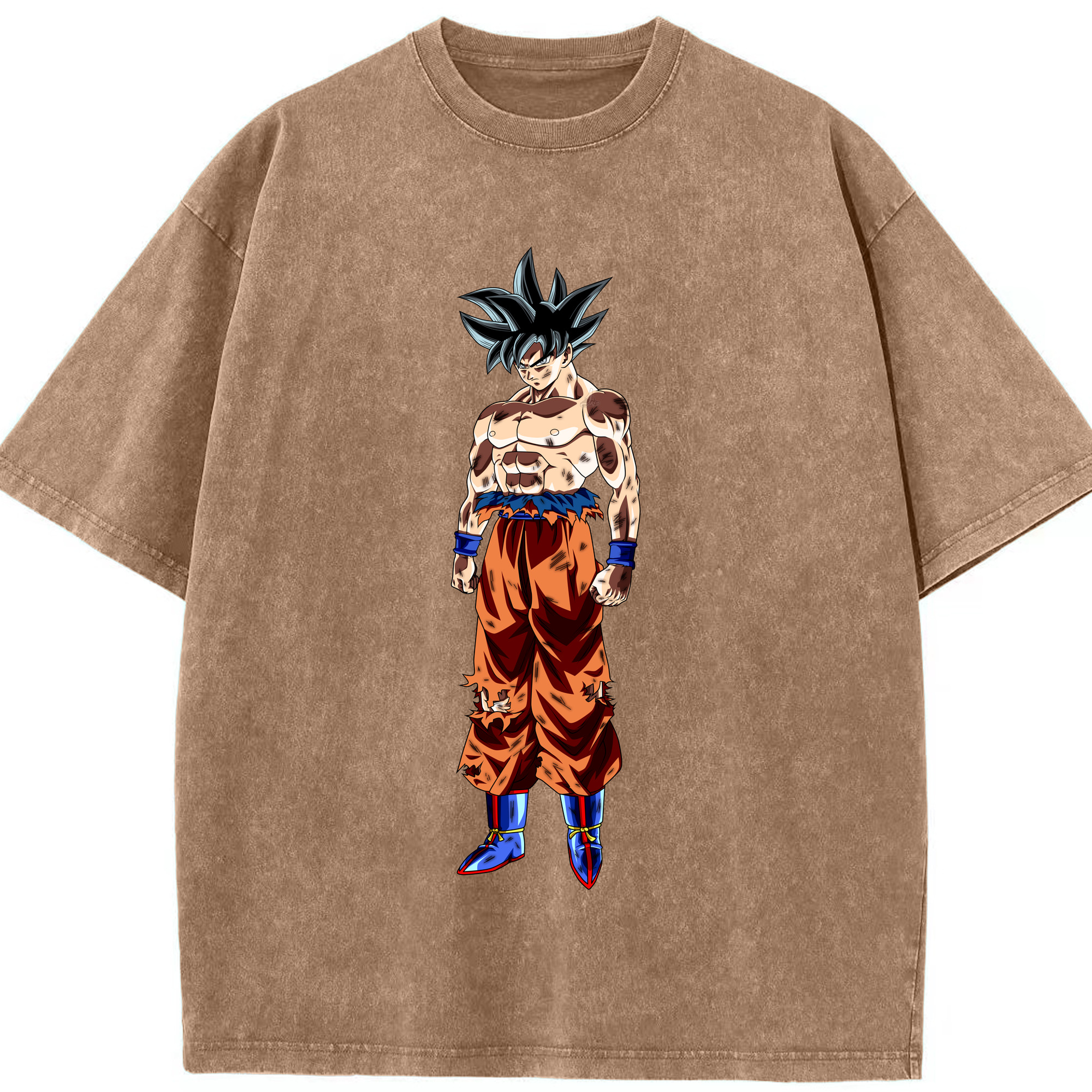 （画像用） ドラゴンボール 孫悟空（そん ごくう）Son Goku カカロット DRAGON BALL Kakarotto 綿100% ヴィンテージ風 半袖Tシャツ（フロントプリント）