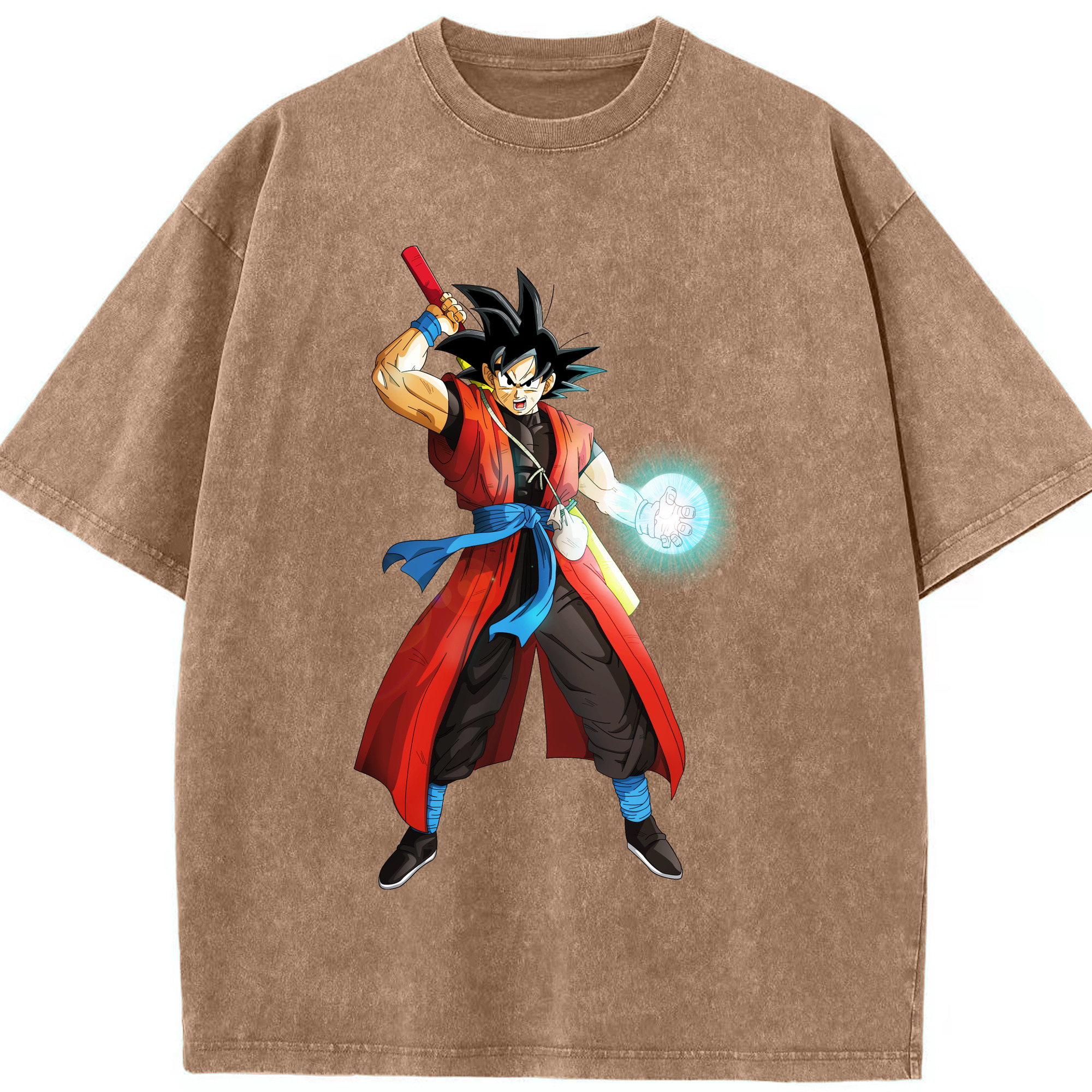 （画像用） ドラゴンボール 孫悟空（そん ごくう）Son Goku カカロット DRAGON BALL Kakarotto 綿100% ヴィンテージ風 半袖Tシャツ（フロントプリント）