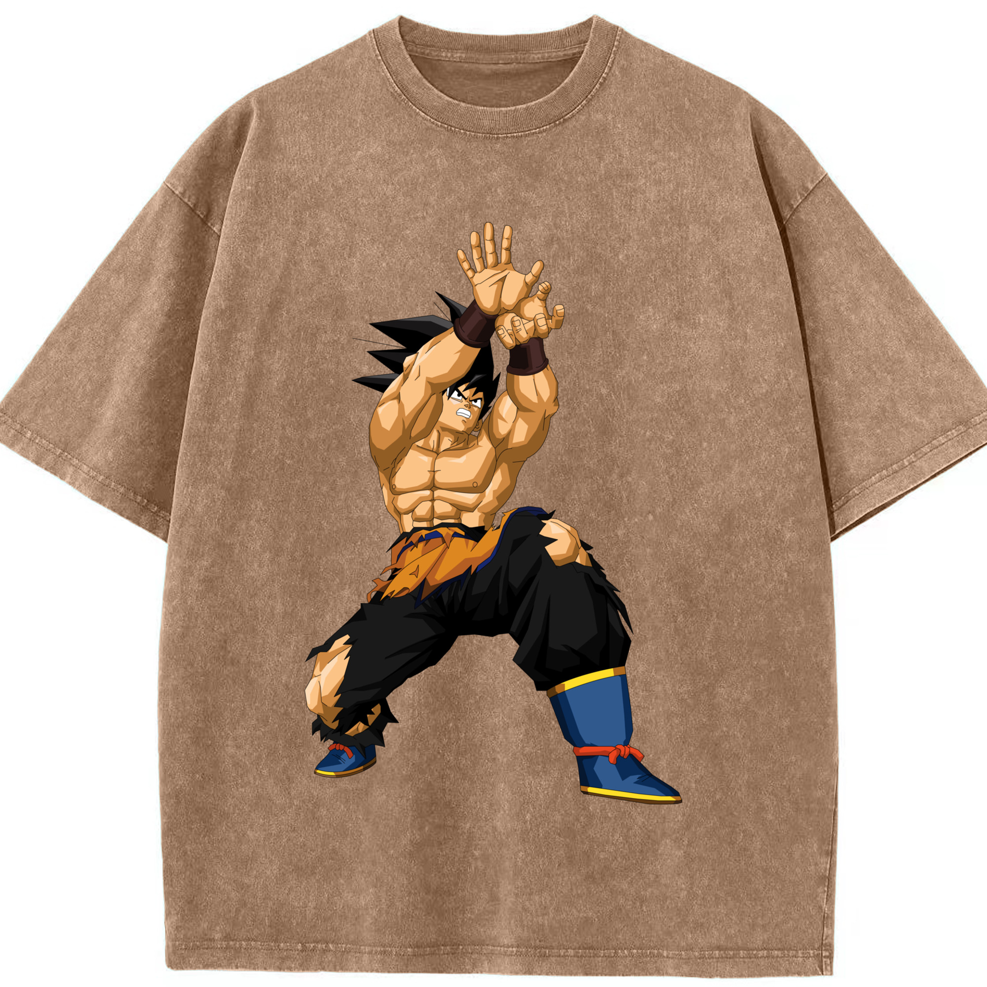 ドラゴンボール 孫悟空（そん ごくう）Son Goku カカロット DRAGON BALL Kakarotto 綿100% ヴィンテージ風 半袖Tシャツ（フロントプリント）