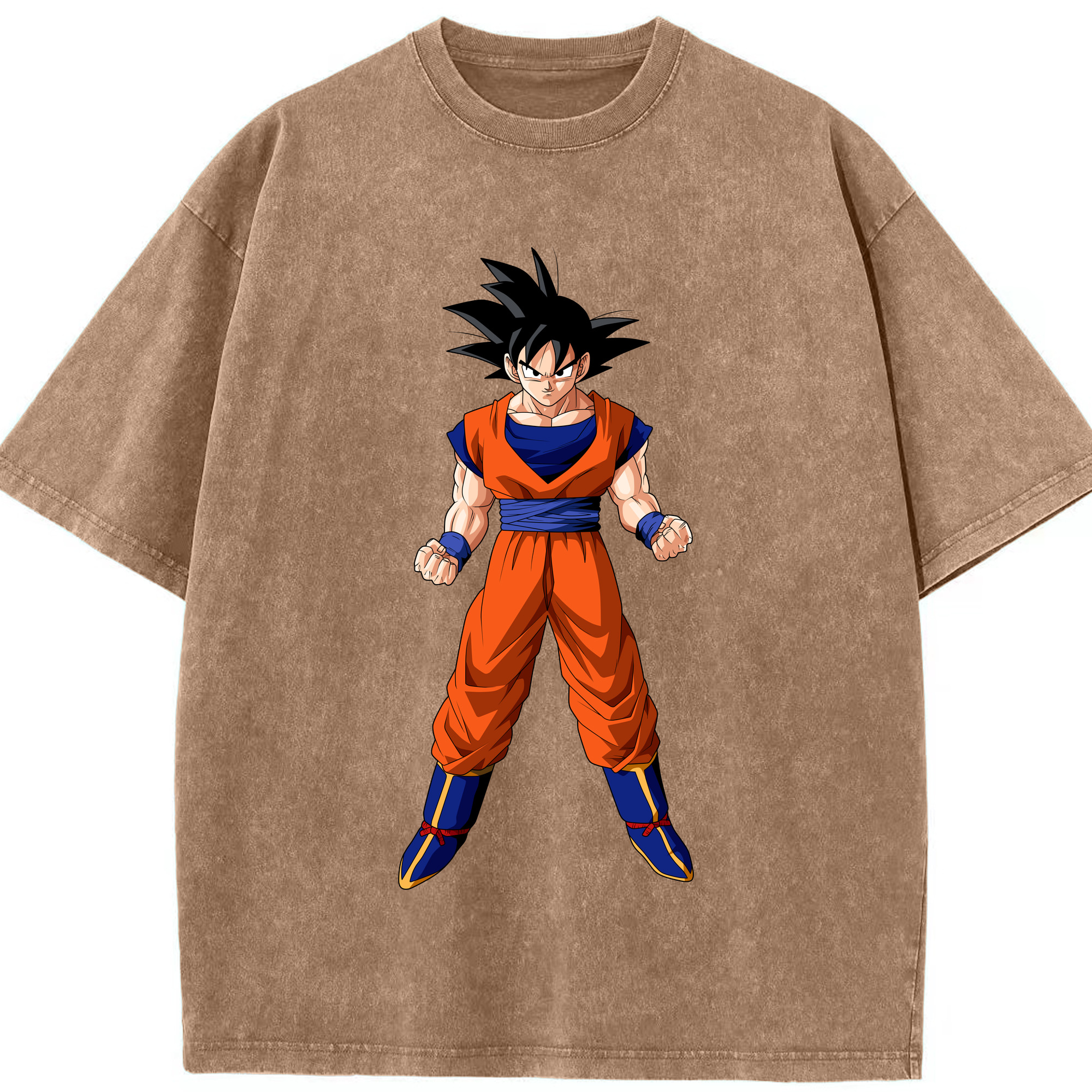 （画像用） ドラゴンボール 孫悟空（そん ごくう）Son Goku カカロット DRAGON BALL Kakarotto 綿100% ヴィンテージ風 半袖Tシャツ（フロントプリント）