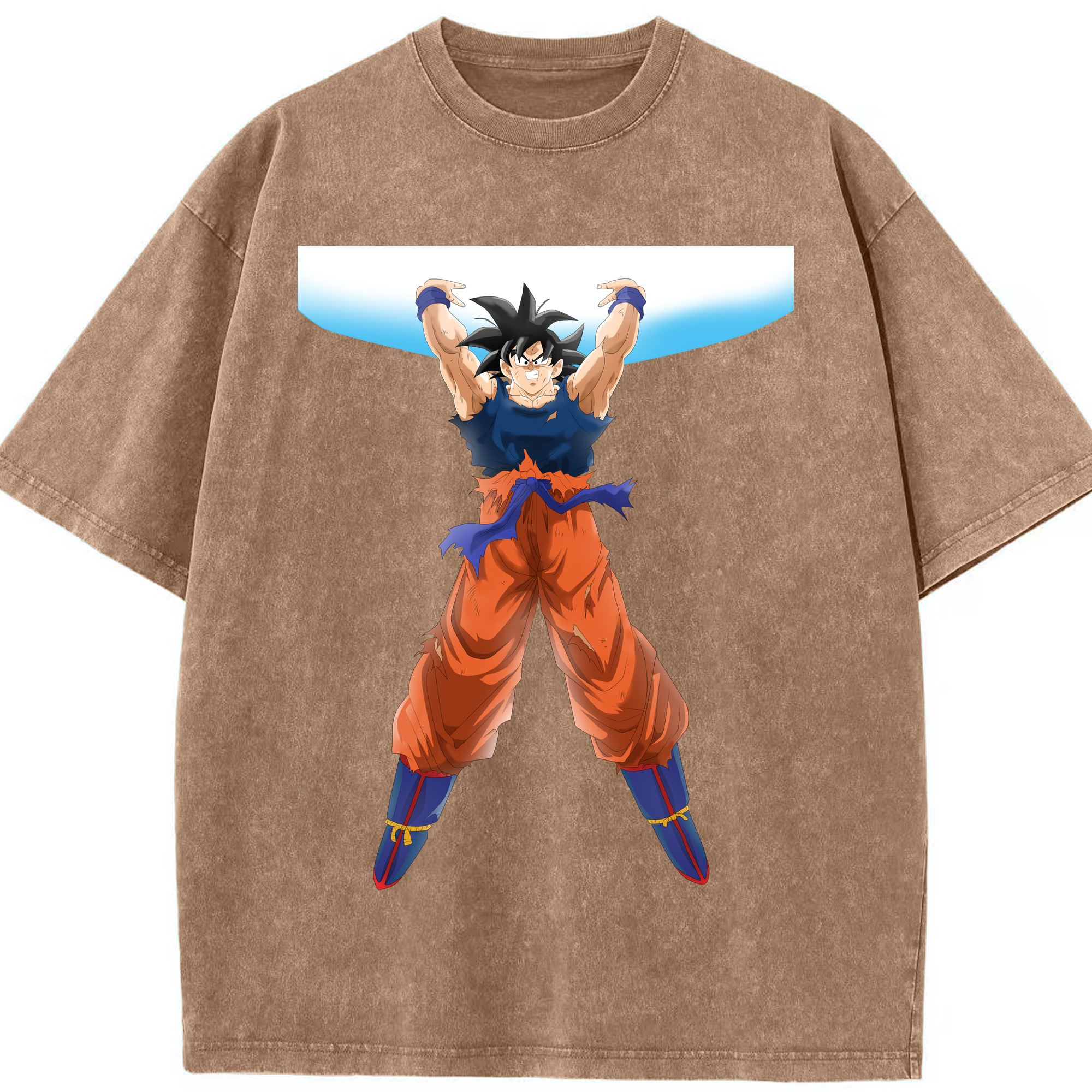 （画像用） ドラゴンボール 孫悟空（そん ごくう）Son Goku カカロット DRAGON BALL Kakarotto 綿100% ヴィンテージ風 半袖Tシャツ（フロントプリント）