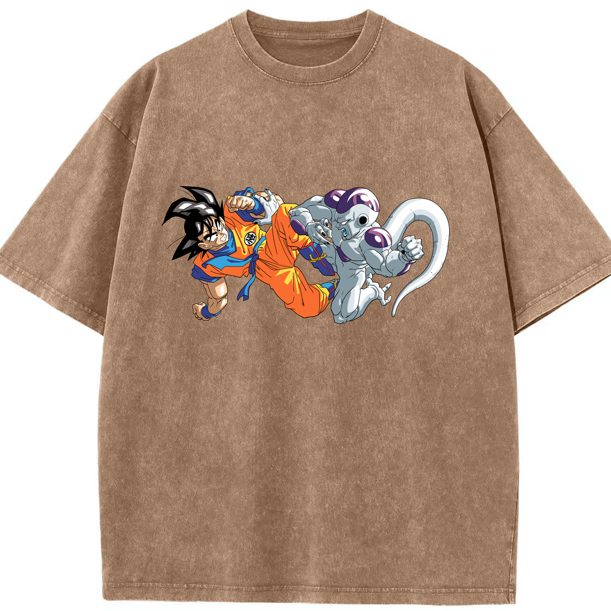 （画像用） ドラゴンボール 孫悟空（そん ごくう）Son Goku カカロット DRAGON BALL Kakarotto 綿100% ヴィンテージ風 半袖Tシャツ（フロントプリント）