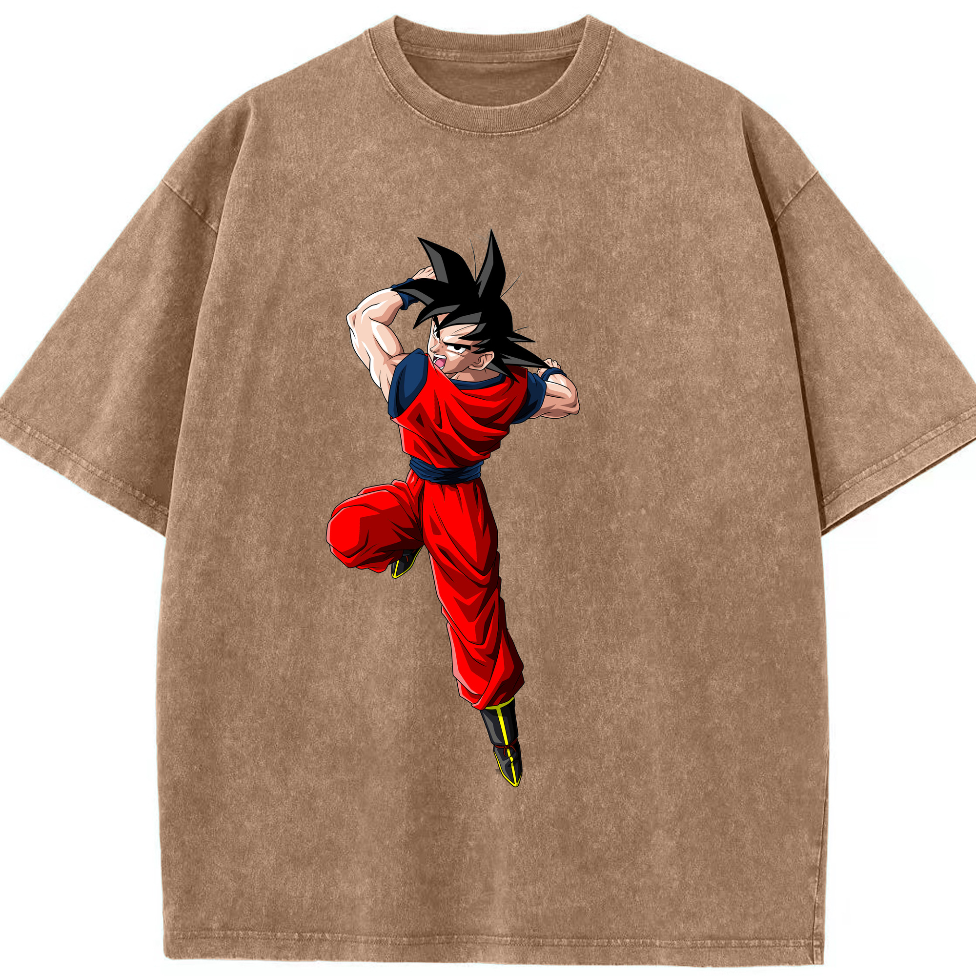 （画像用） ドラゴンボール 孫悟空（そん ごくう）Son Goku カカロット DRAGON BALL Kakarotto 綿100% ヴィンテージ風 半袖Tシャツ（フロントプリント）