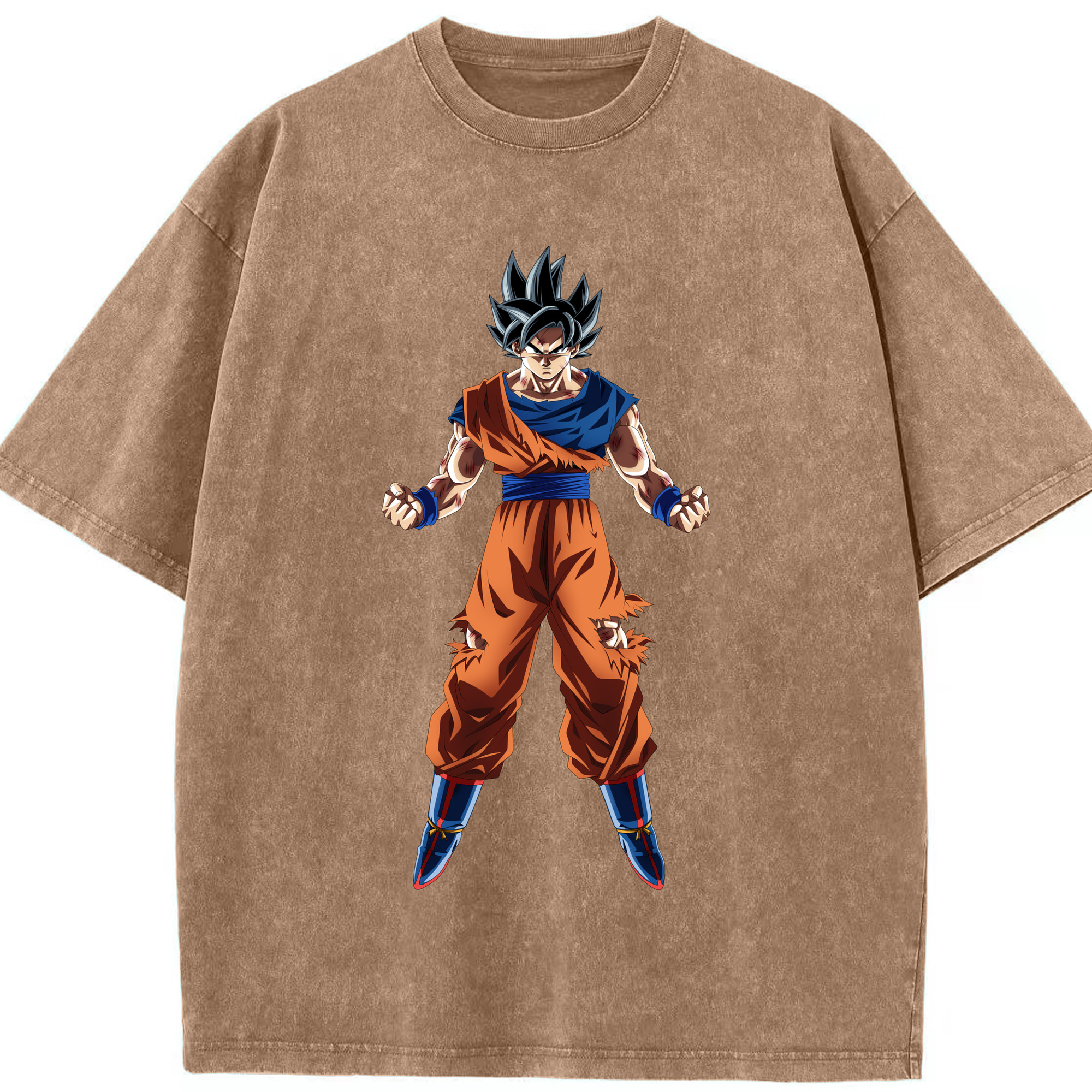 （画像用） ドラゴンボール 孫悟空（そん ごくう）Son Goku カカロット DRAGON BALL Kakarotto 綿100% ヴィンテージ風 半袖Tシャツ（フロントプリント）