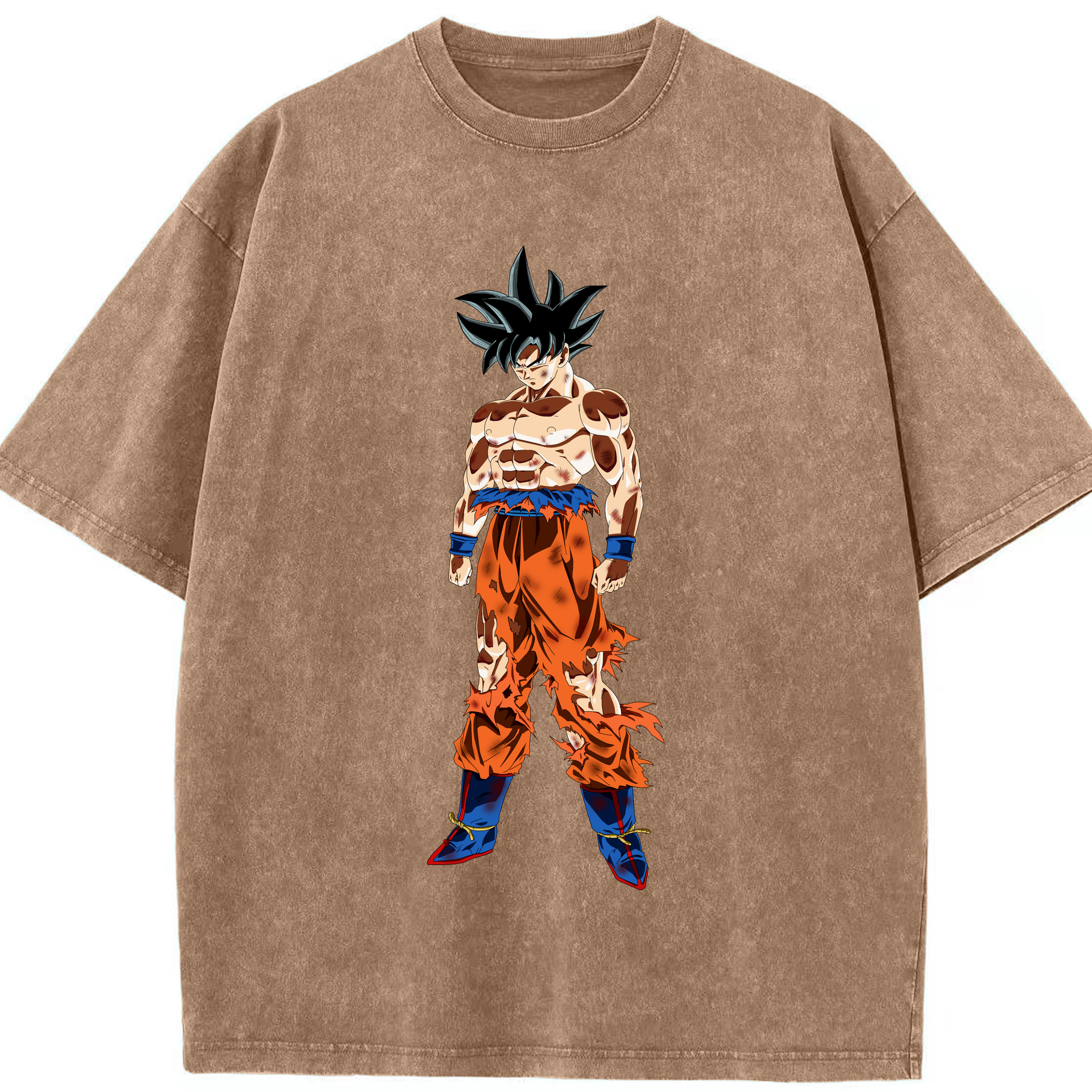 （画像用） ドラゴンボール 孫悟空（そん ごくう）Son Goku カカロット DRAGON BALL Kakarotto 綿100% ヴィンテージ風 半袖Tシャツ（フロントプリント）