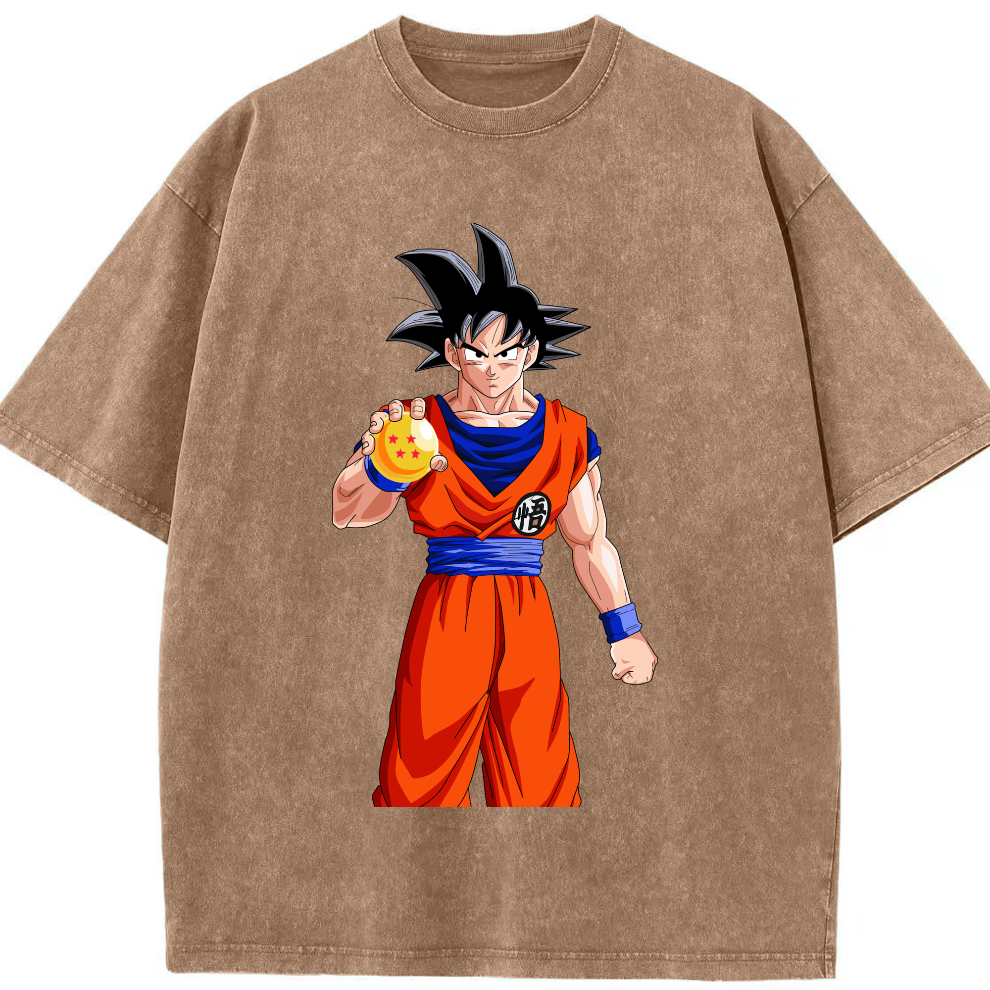 （画像用） ドラゴンボール 孫悟空（そん ごくう）Son Goku カカロット DRAGON BALL Kakarotto 綿100% ヴィンテージ風 半袖Tシャツ（フロントプリント）