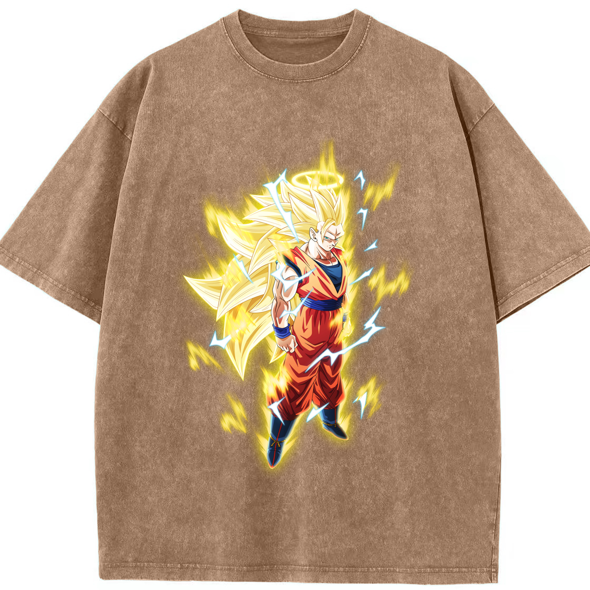 （画像用） ドラゴンボール 孫悟空（そん ごくう）Son Goku カカロット DRAGON BALL Kakarotto 綿100% ヴィンテージ風 半袖Tシャツ（フロントプリント）