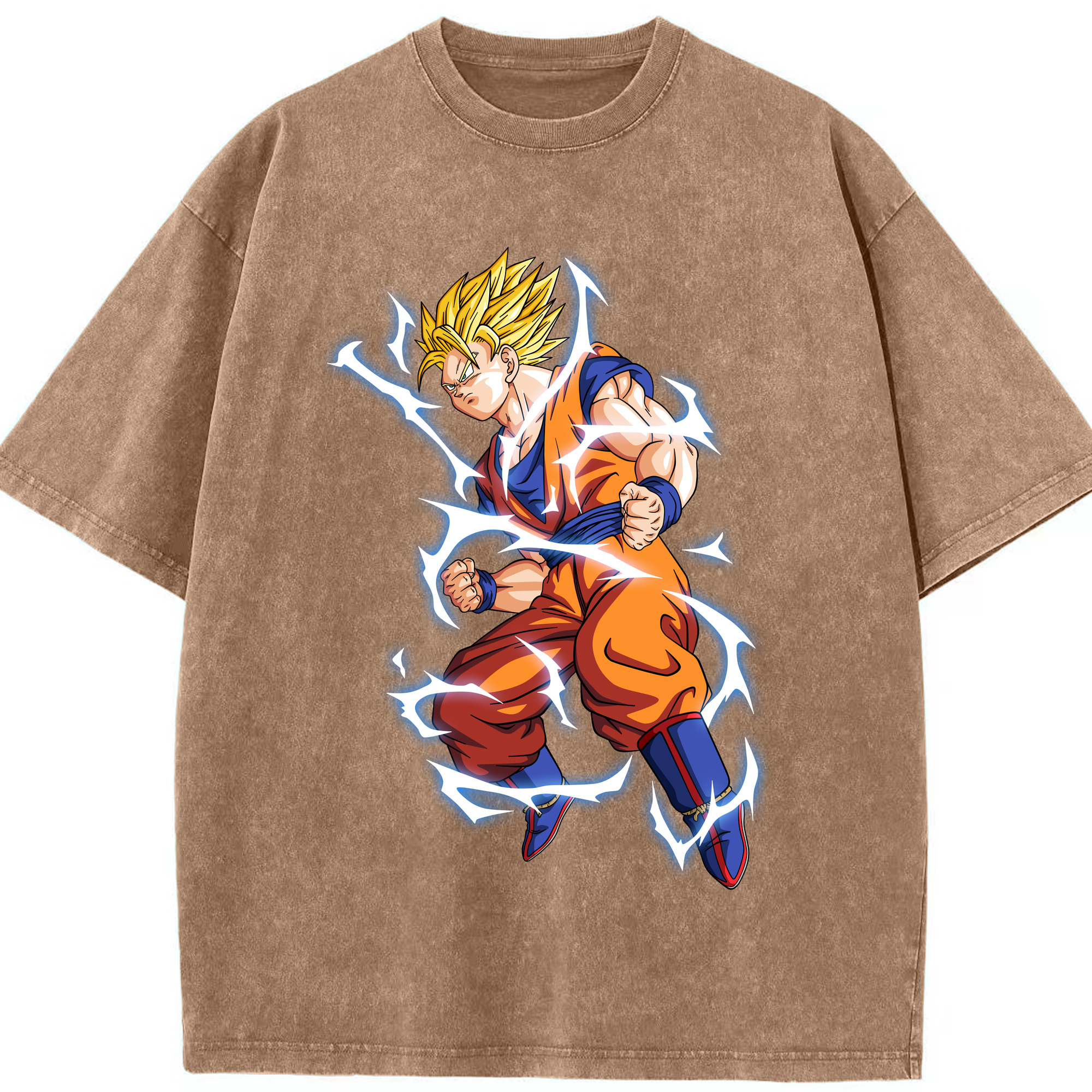 （画像用） ドラゴンボール 孫悟空（そん ごくう）Son Goku カカロット DRAGON BALL Kakarotto 綿100% ヴィンテージ風 半袖Tシャツ（フロントプリント）