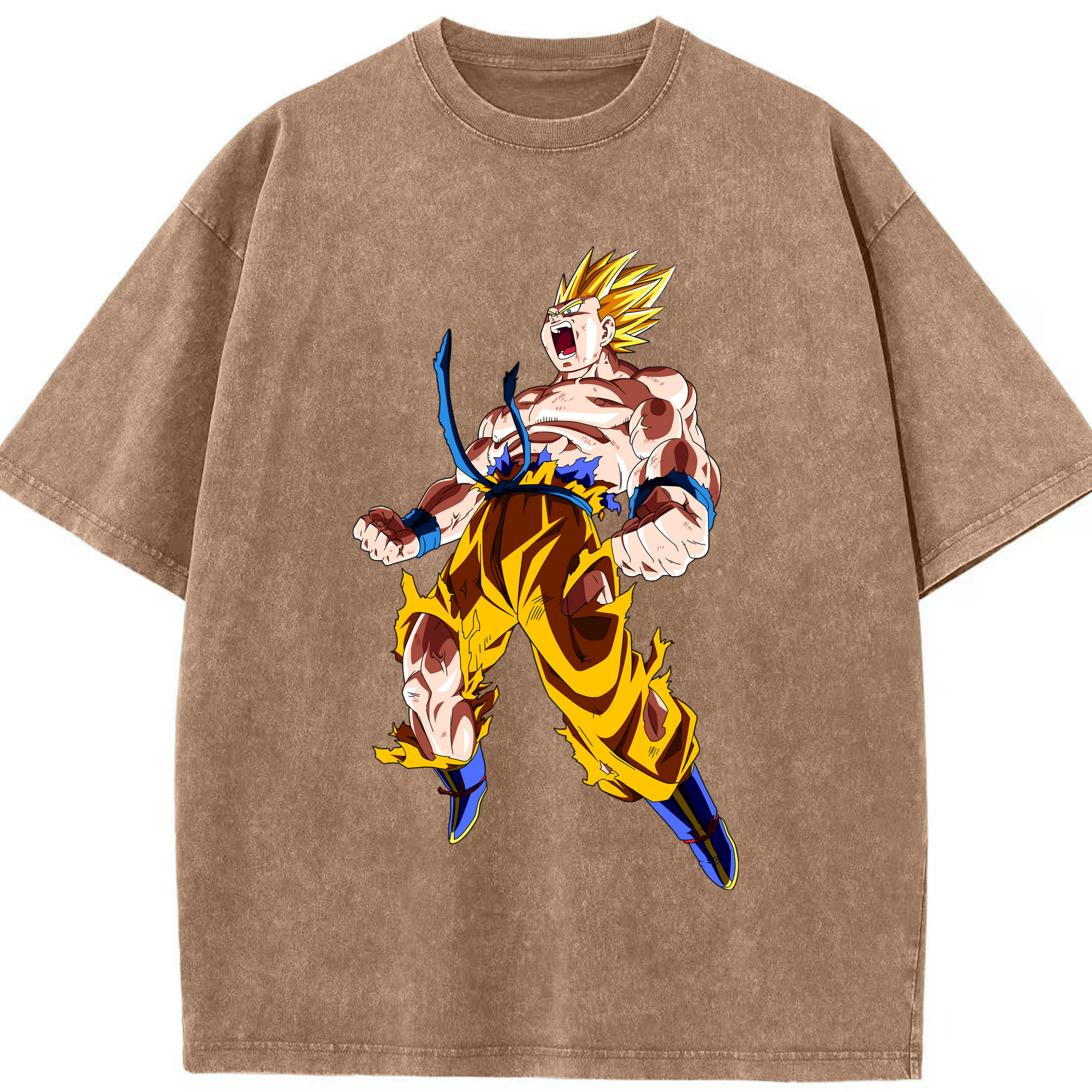 （画像用） ドラゴンボール 孫悟空（そん ごくう）Son Goku カカロット DRAGON BALL Kakarotto 綿100% ヴィンテージ風 半袖Tシャツ（フロントプリント）