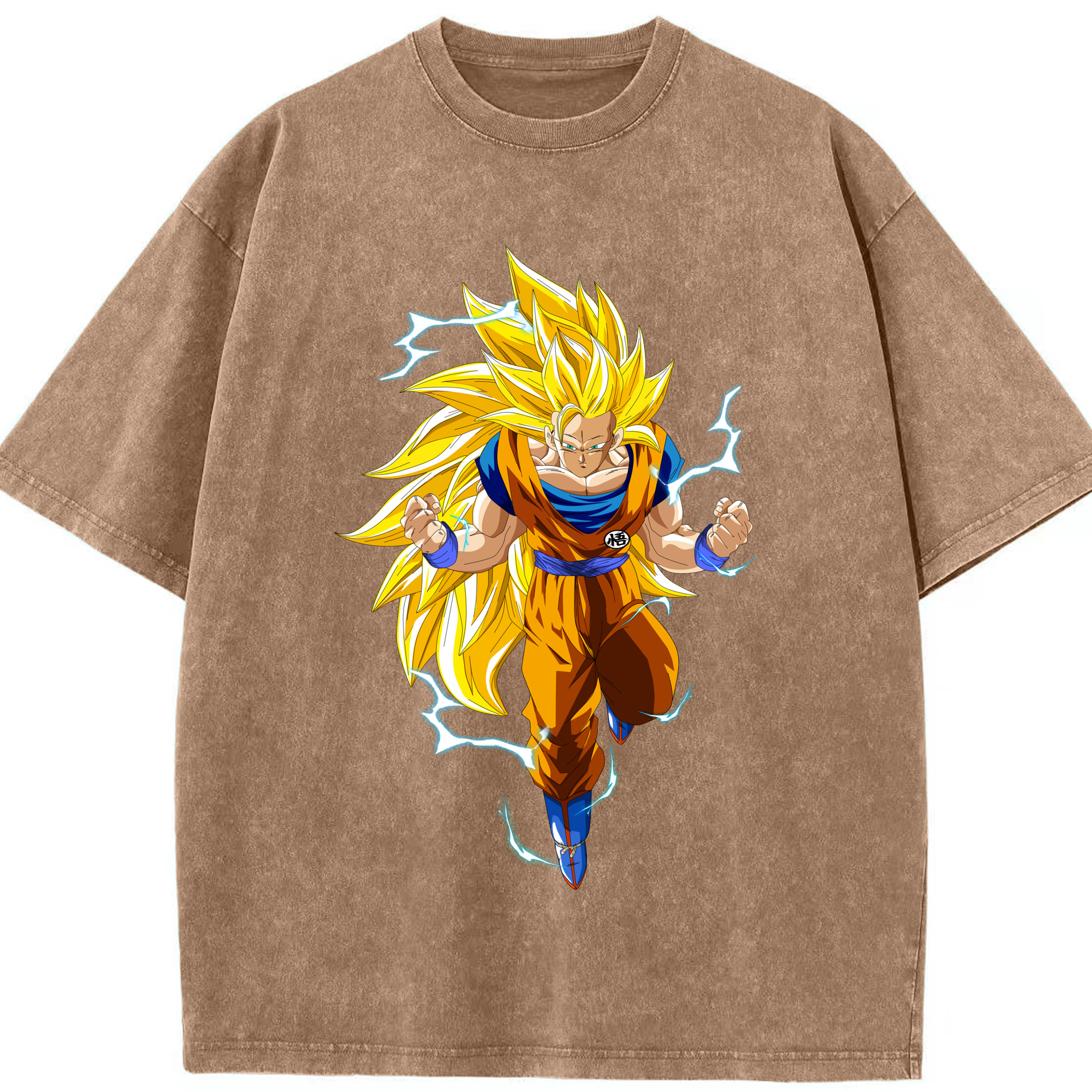 （画像用） ドラゴンボール 孫悟空（そん ごくう）Son Goku カカロット DRAGON BALL Kakarotto 綿100% ヴィンテージ風 半袖Tシャツ（フロントプリント）