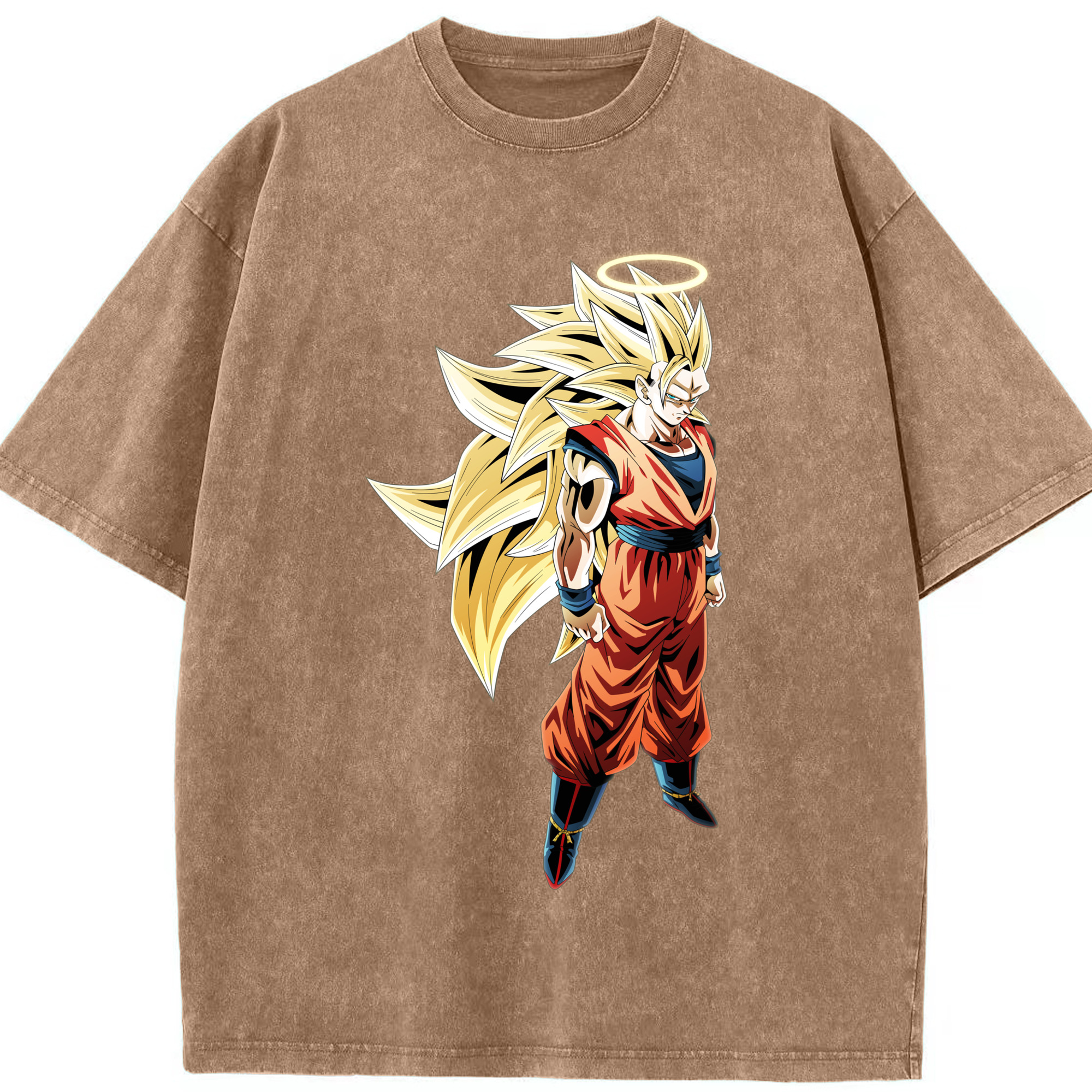 （画像用） ドラゴンボール 孫悟空（そん ごくう）Son Goku カカロット DRAGON BALL Kakarotto 綿100% ヴィンテージ風 半袖Tシャツ（フロントプリント）