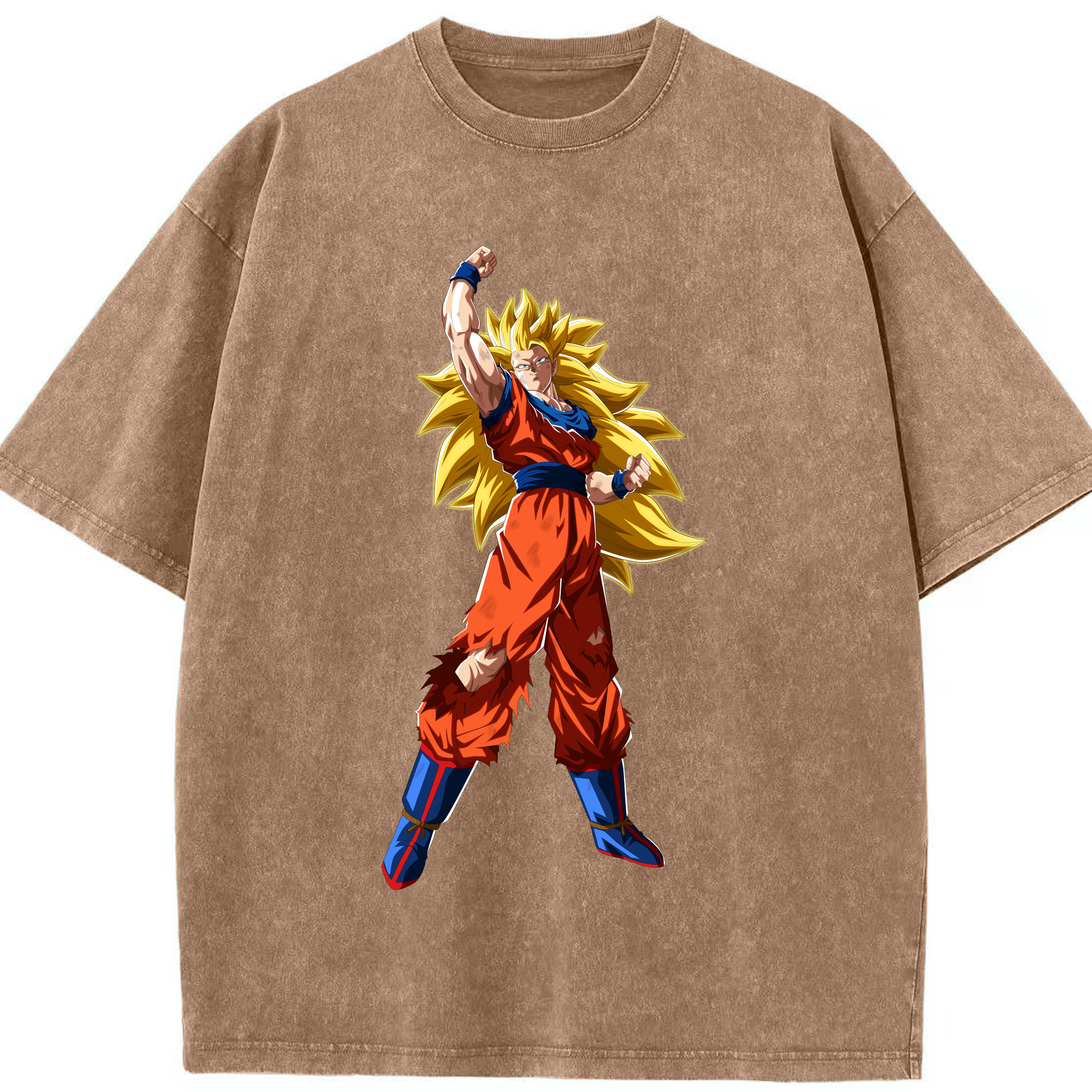 （画像用） ドラゴンボール 孫悟空（そん ごくう）Son Goku カカロット DRAGON BALL Kakarotto 綿100% ヴィンテージ風 半袖Tシャツ（フロントプリント）