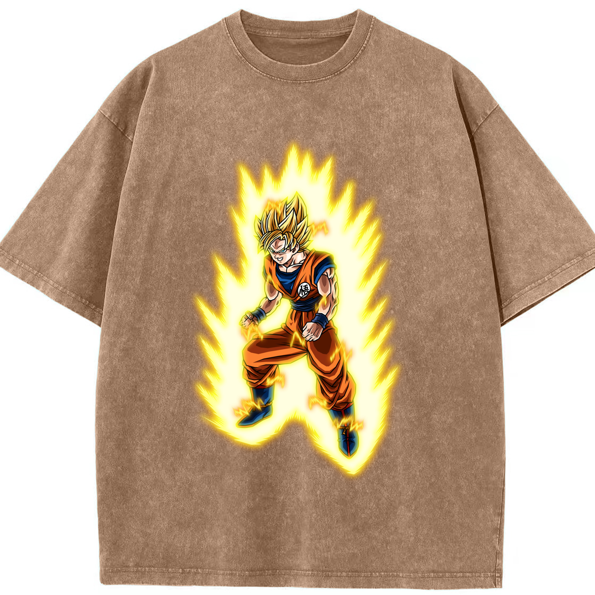 （画像用） ドラゴンボール 孫悟空（そん ごくう）Son Goku カカロット DRAGON BALL Kakarotto 綿100% ヴィンテージ風 半袖Tシャツ（フロントプリント）