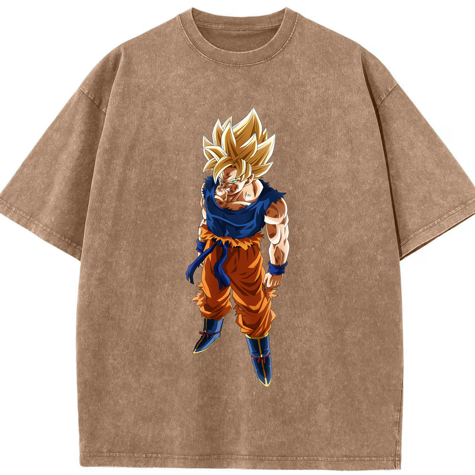 （画像用） ドラゴンボール 孫悟空（そん ごくう）Son Goku カカロット DRAGON BALL Kakarotto 綿100% ヴィンテージ風 半袖Tシャツ（フロントプリント）