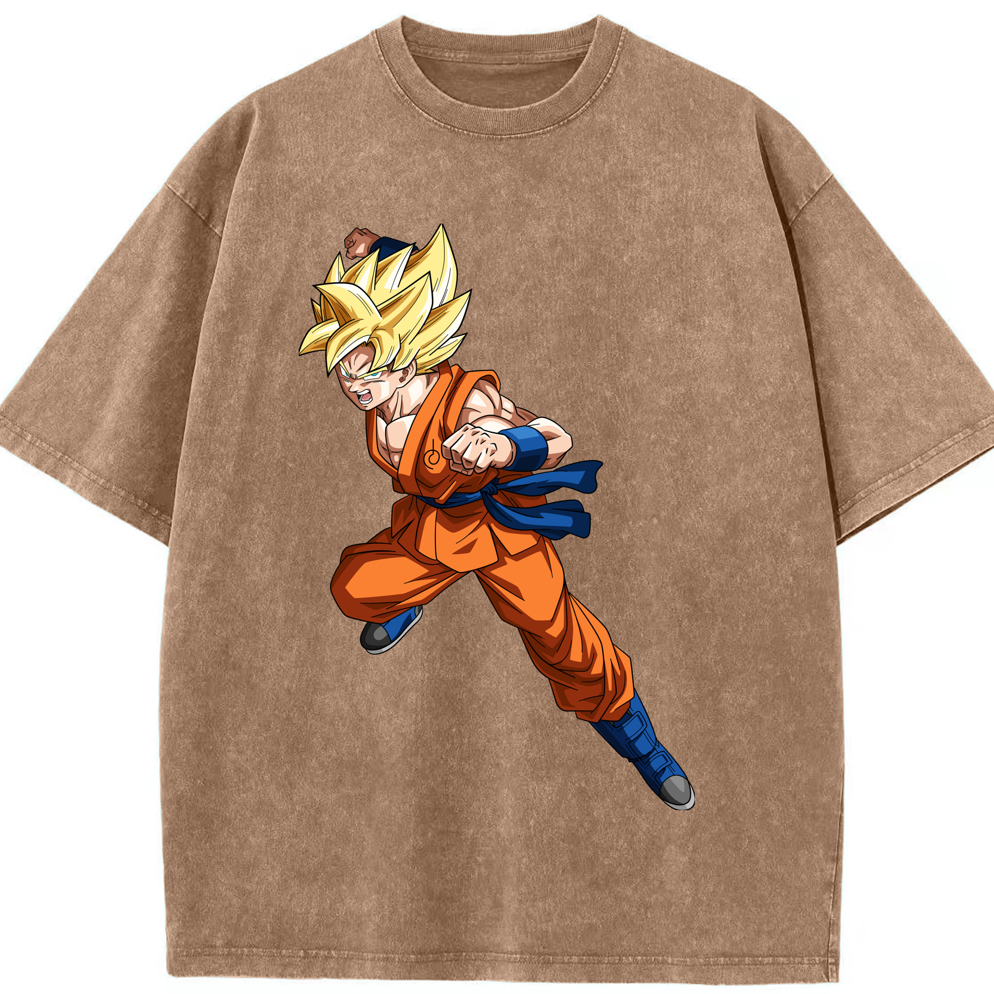 （画像用） ドラゴンボール 孫悟空（そん ごくう）Son Goku カカロット DRAGON BALL Kakarotto 綿100% ヴィンテージ風 半袖Tシャツ（フロントプリント）