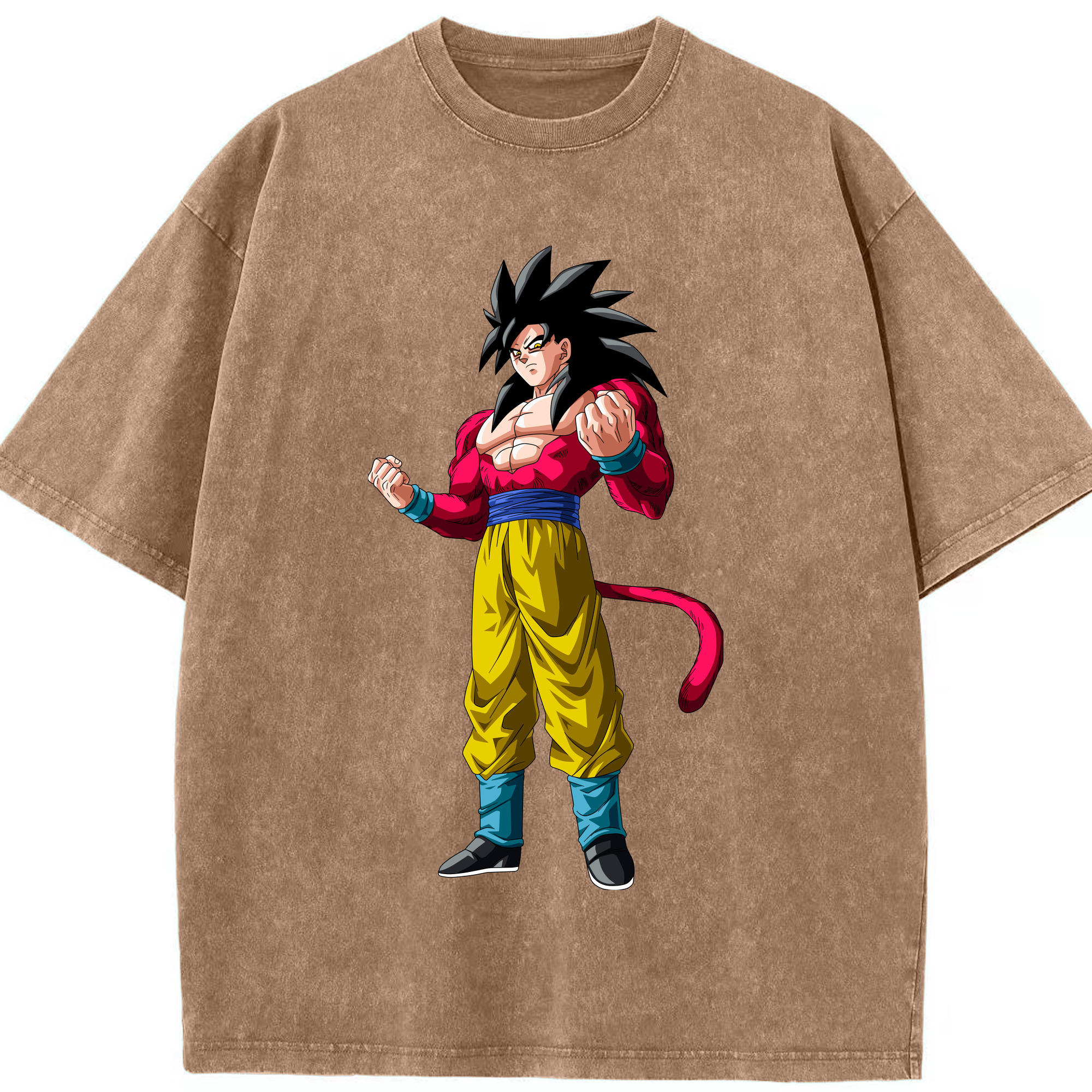 （画像用） ドラゴンボール 孫悟空（そん ごくう）Son Goku カカロット DRAGON BALL Kakarotto 綿100% ヴィンテージ風 半袖Tシャツ（フロントプリント）