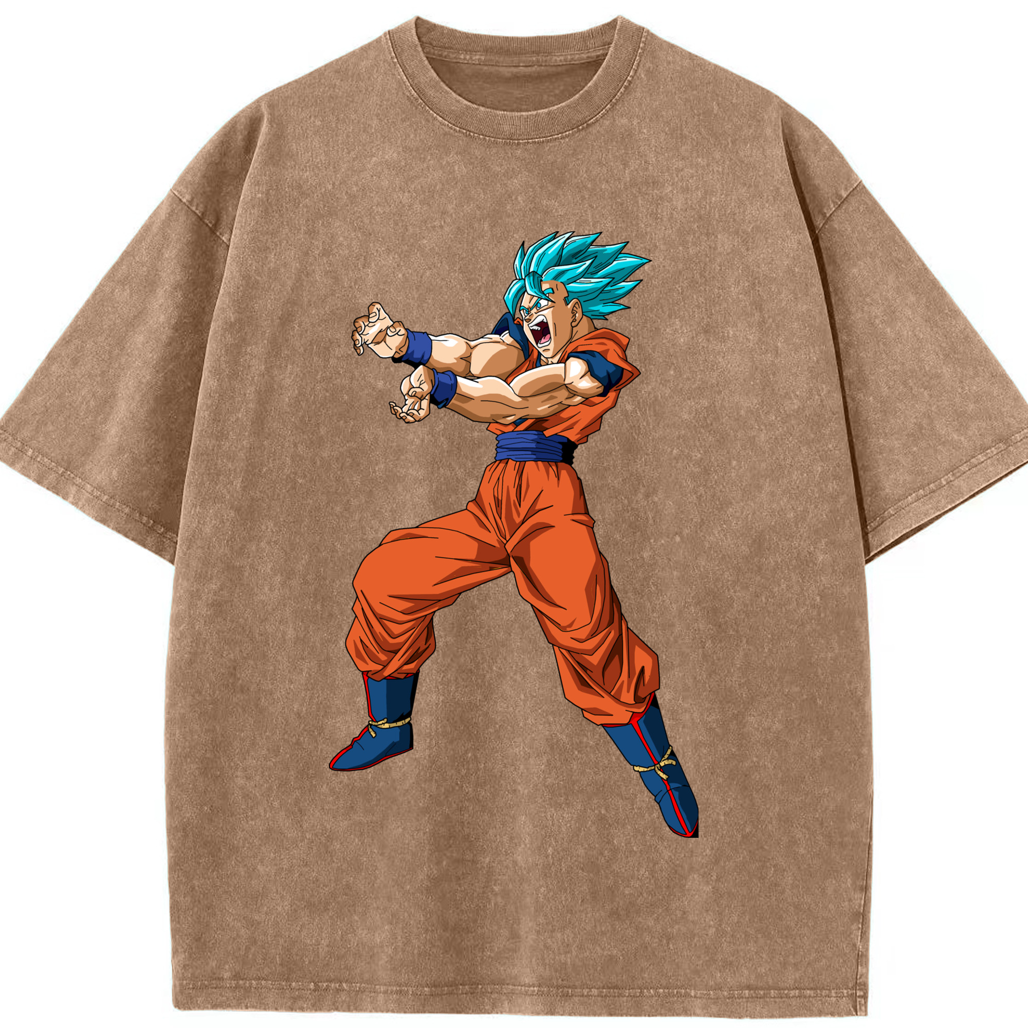 （画像用） ドラゴンボール 孫悟空（そん ごくう）Son Goku カカロット DRAGON BALL Kakarotto 綿100% ヴィンテージ風 半袖Tシャツ（フロントプリント）