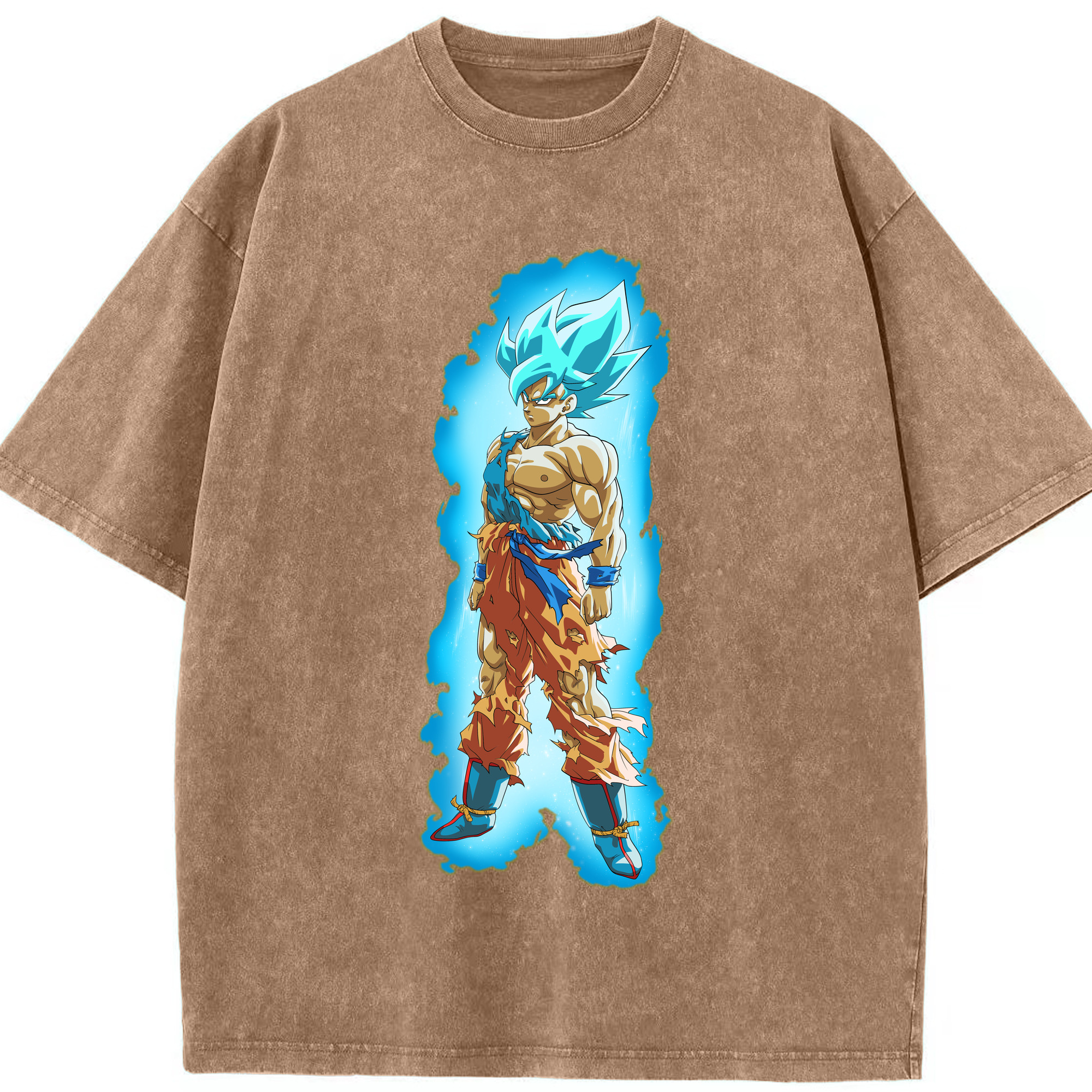 （画像用） ドラゴンボール 孫悟空（そん ごくう）Son Goku カカロット DRAGON BALL Kakarotto 綿100% ヴィンテージ風 半袖Tシャツ（フロントプリント）