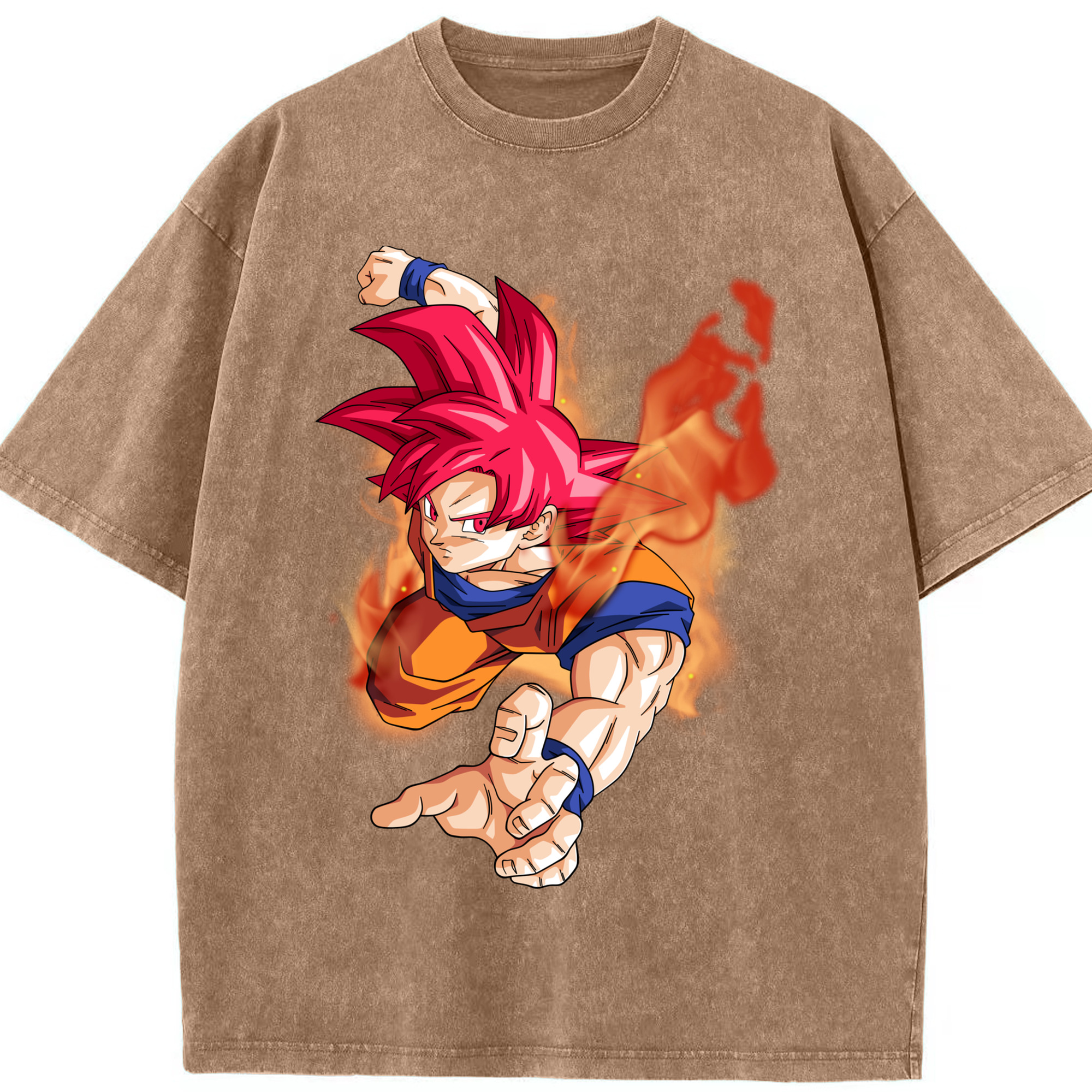 （画像用） ドラゴンボール 孫悟空（そん ごくう）Son Goku カカロット DRAGON BALL Kakarotto 綿100% ヴィンテージ風 半袖Tシャツ（フロントプリント）