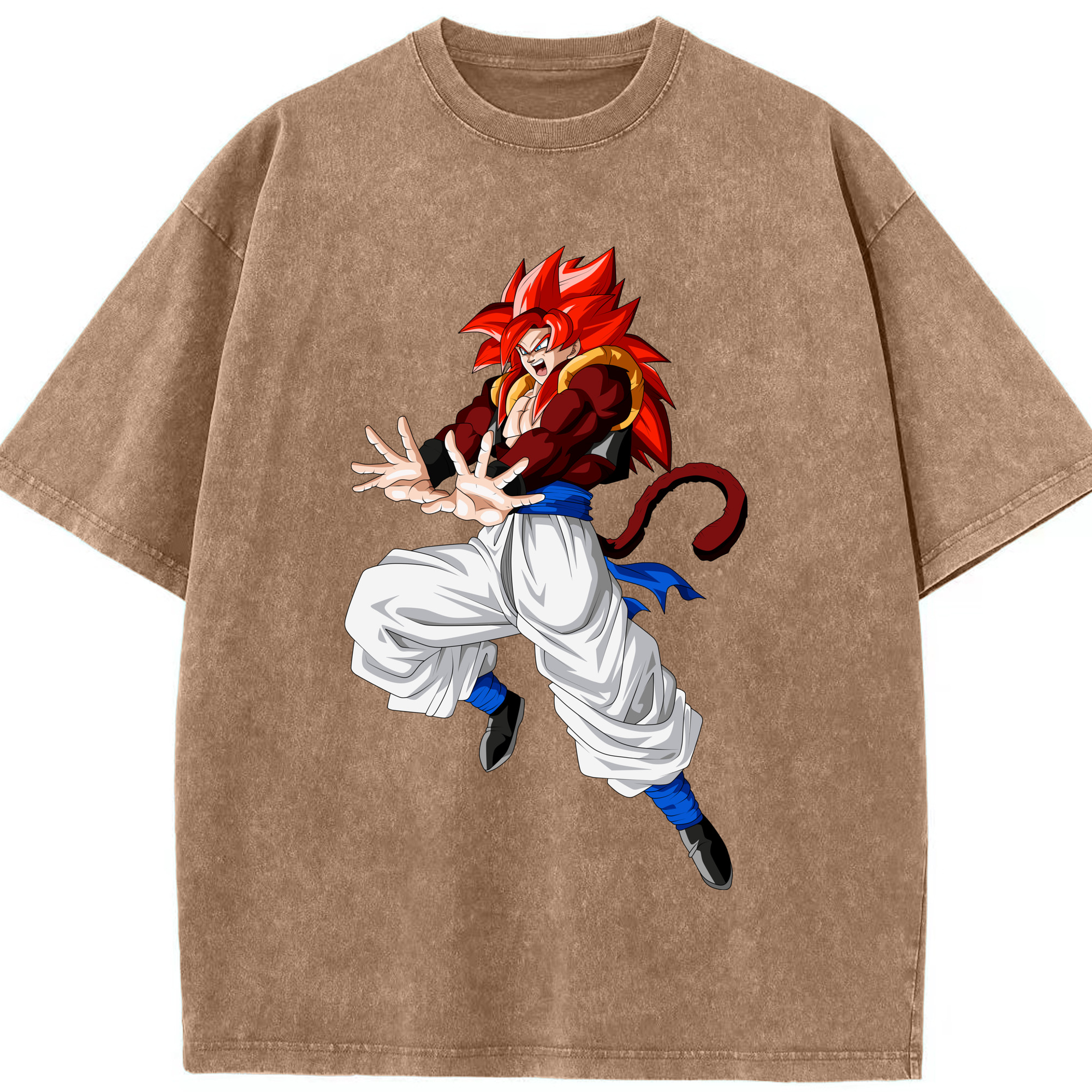 （画像用） ドラゴンボール 孫悟空（そん ごくう）Son Goku カカロット DRAGON BALL Kakarotto 綿100% ヴィンテージ風 半袖Tシャツ（フロントプリント）
