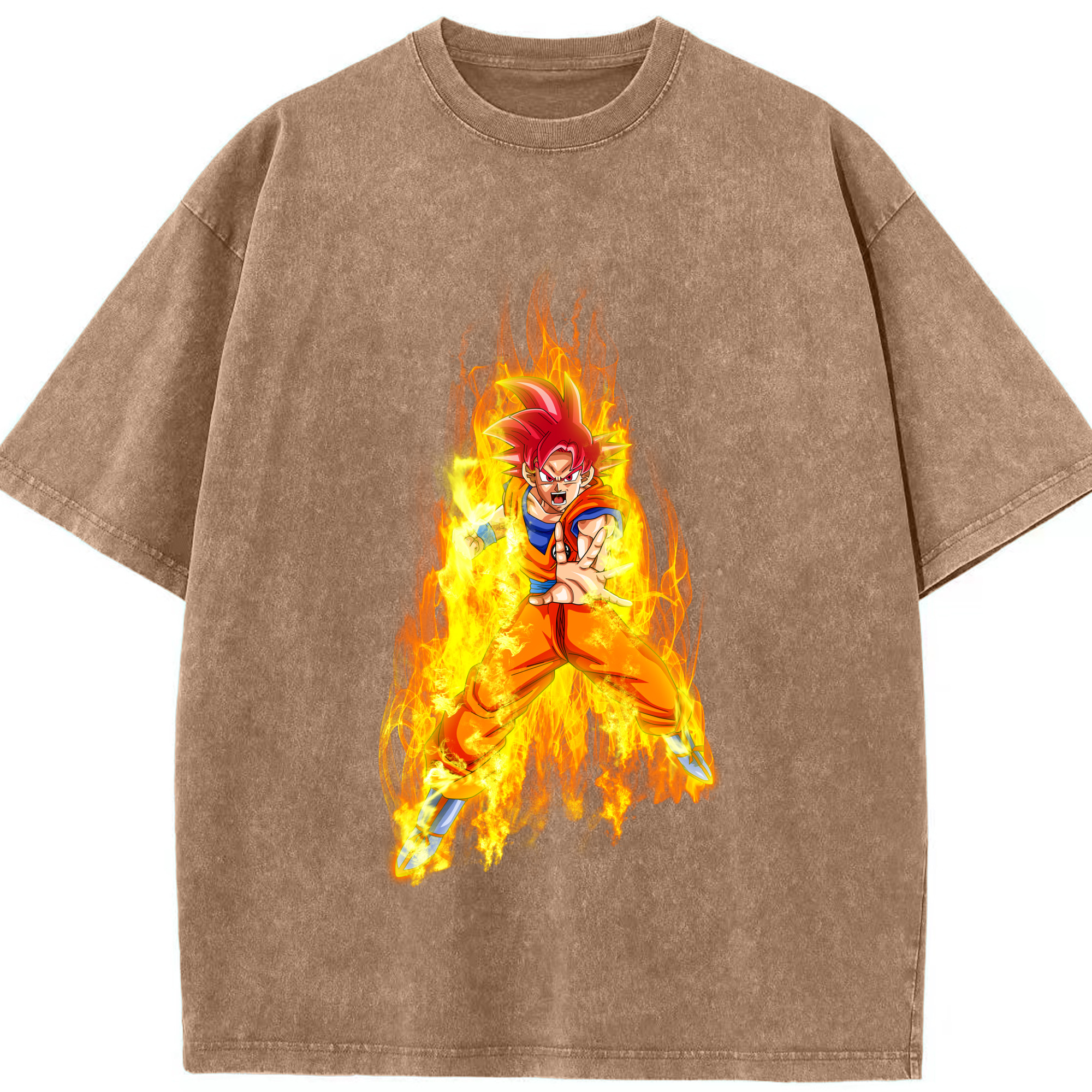 （画像用） ドラゴンボール 孫悟空（そん ごくう）Son Goku カカロット DRAGON BALL Kakarotto 綿100% ヴィンテージ風 半袖Tシャツ（フロントプリント）