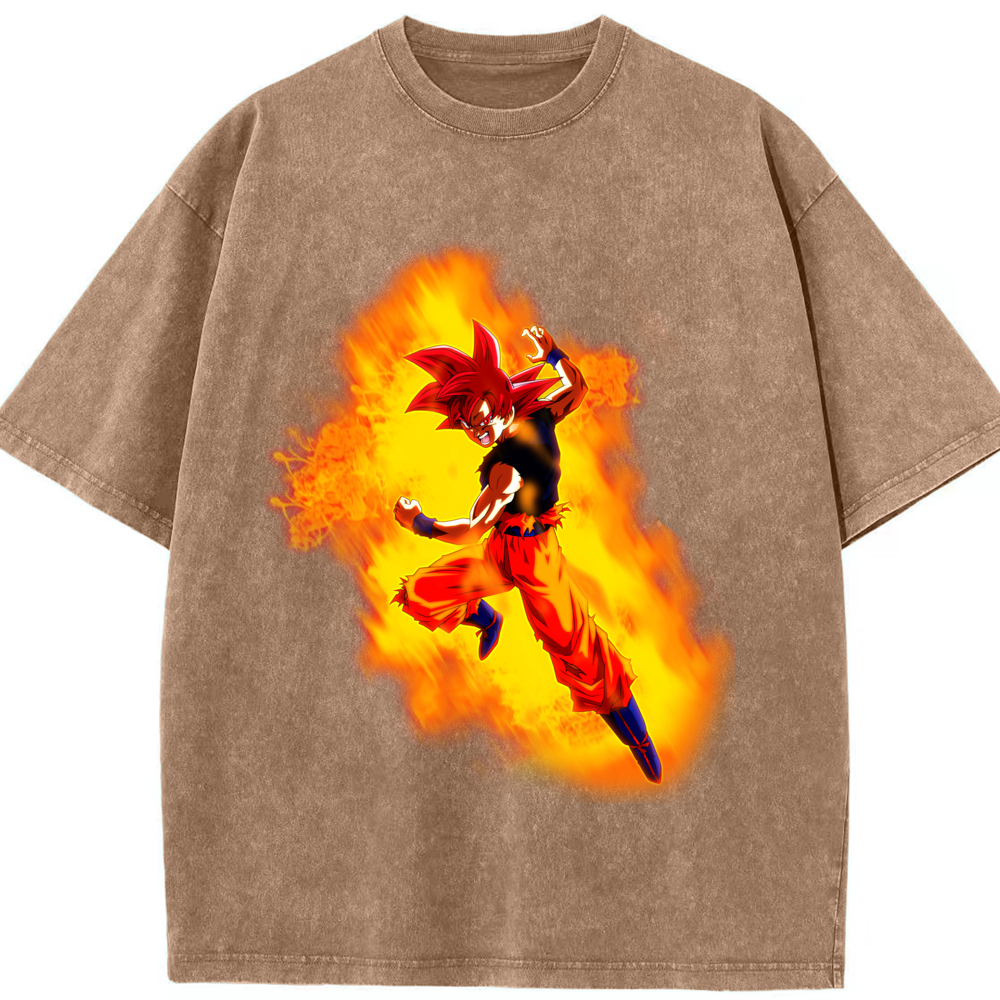 （画像用） ドラゴンボール 孫悟空（そん ごくう）Son Goku カカロット DRAGON BALL Kakarotto 綿100% ヴィンテージ風 半袖Tシャツ（フロントプリント）