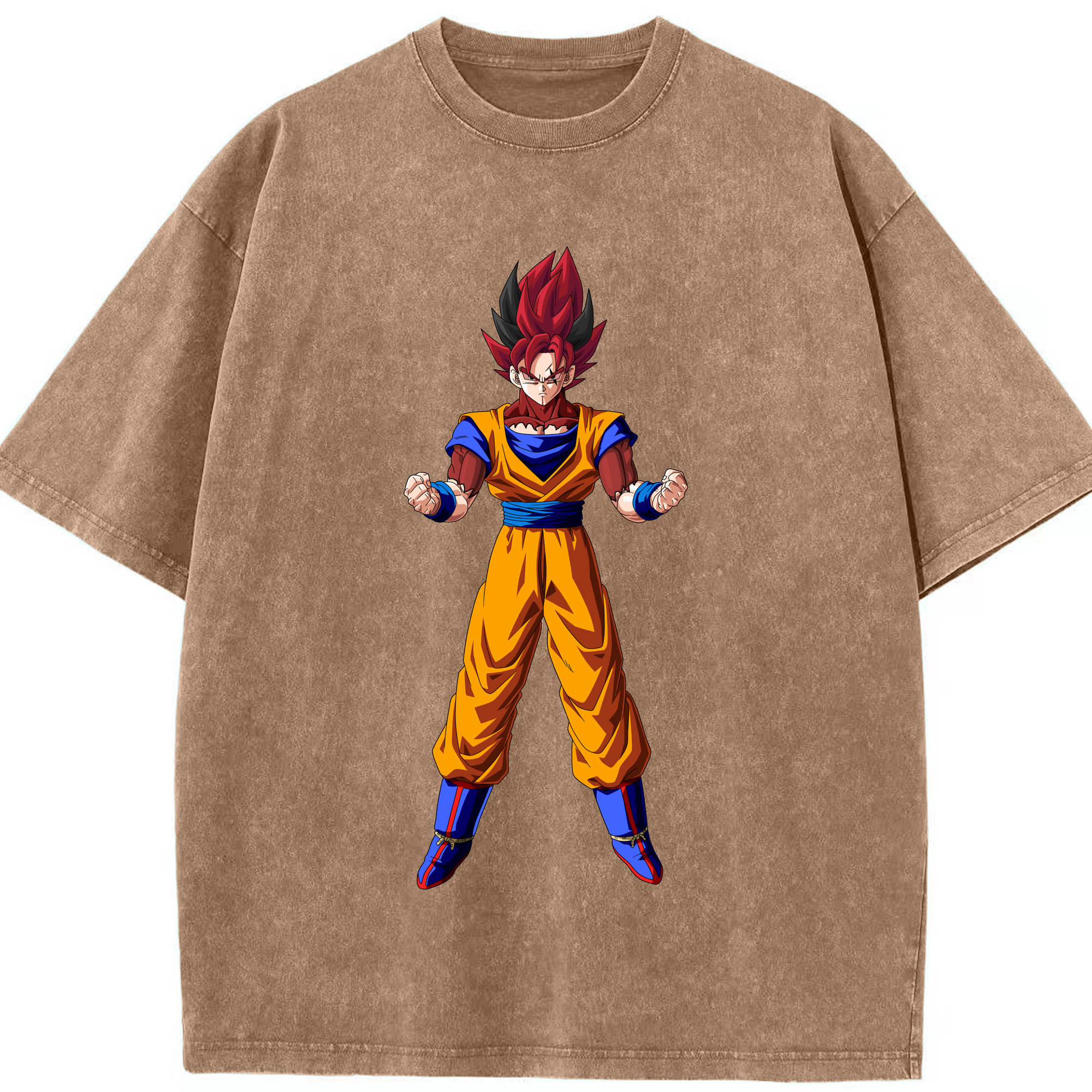 （画像用） ドラゴンボール 孫悟空（そん ごくう）Son Goku カカロット DRAGON BALL Kakarotto 綿100% ヴィンテージ風 半袖Tシャツ（フロントプリント）