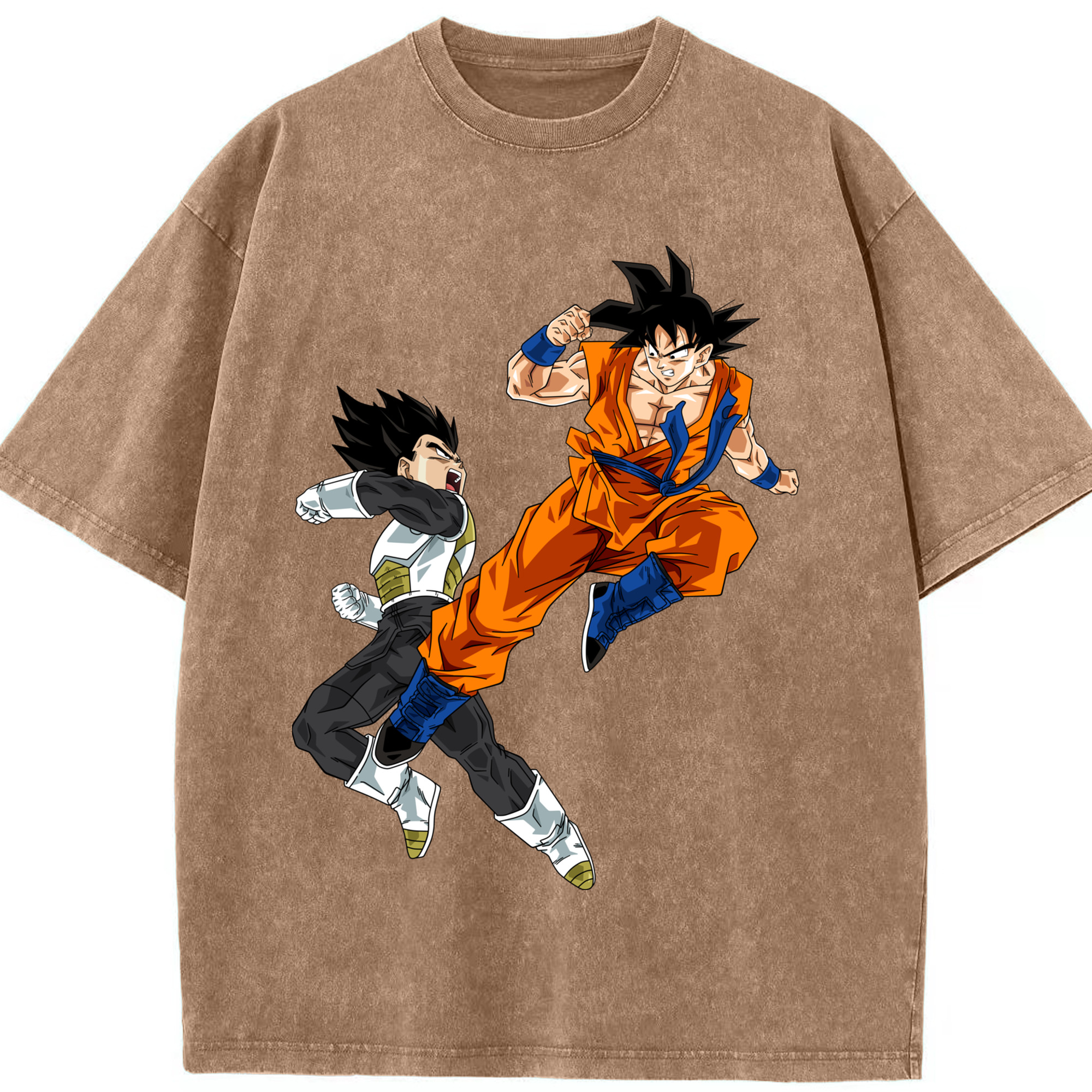 （画像用） ドラゴンボール 孫悟空（そん ごくう）Son Goku カカロット DRAGON BALL Kakarotto 綿100% ヴィンテージ風 半袖Tシャツ（フロントプリント）