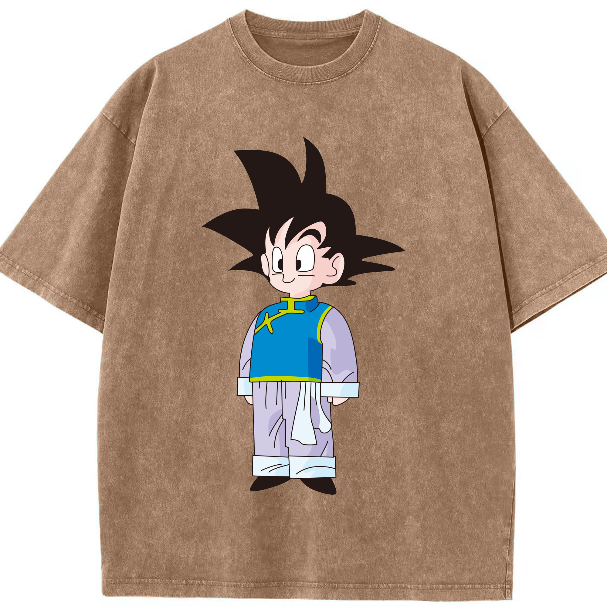 （画像用） ドラゴンボール 孫悟空（そん ごくう）Son Goku カカロット DRAGON BALL Kakarotto 綿100% ヴィンテージ風 半袖Tシャツ（フロントプリント）