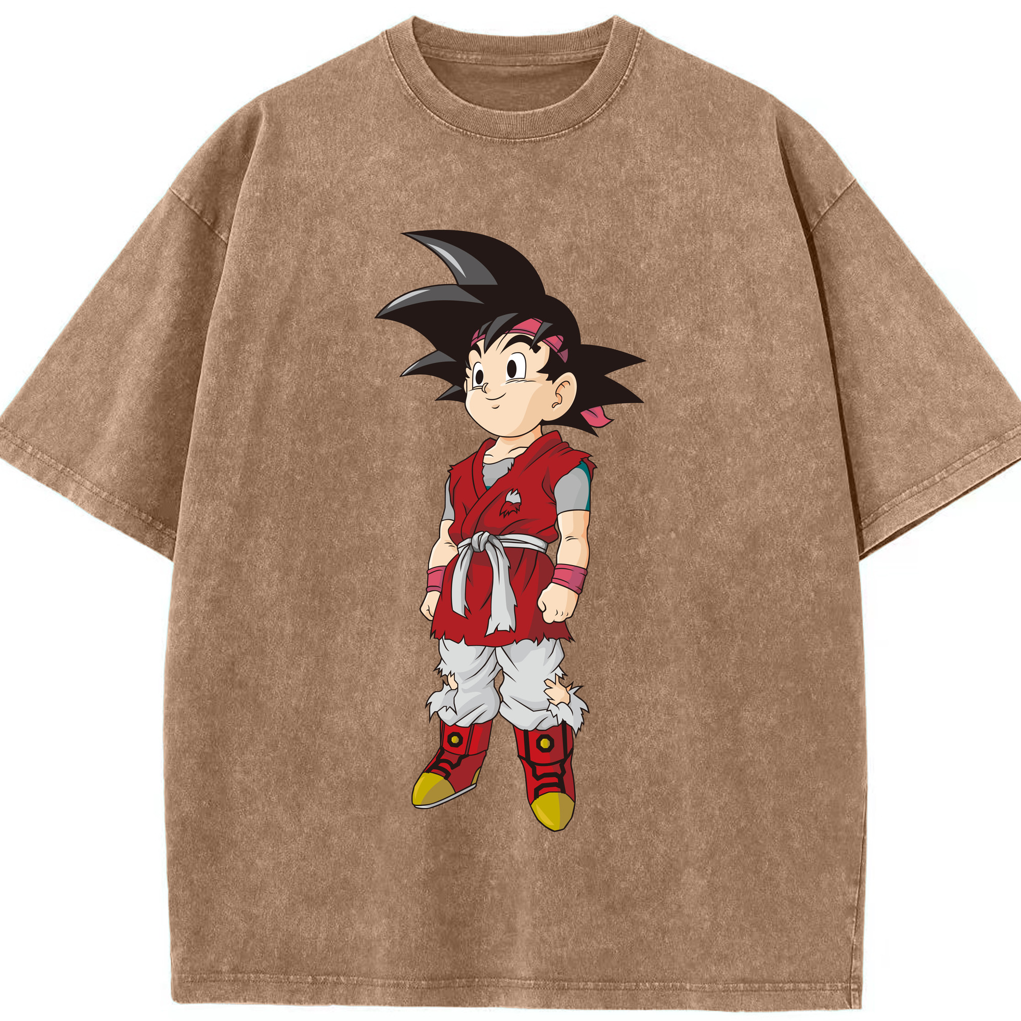 （画像用） ドラゴンボール 孫悟空（そん ごくう）Son Goku カカロット DRAGON BALL Kakarotto 綿100% ヴィンテージ風 半袖Tシャツ（フロントプリント）