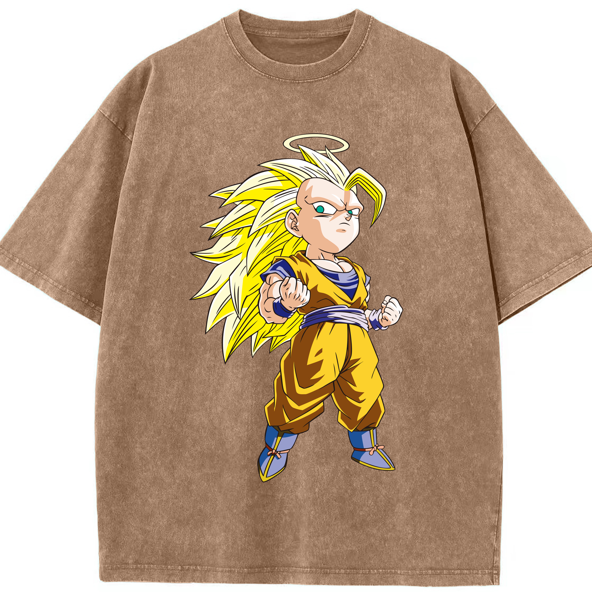 （画像用） ドラゴンボール 孫悟空（そん ごくう）Son Goku カカロット DRAGON BALL Kakarotto 綿100% ヴィンテージ風 半袖Tシャツ（フロントプリント）