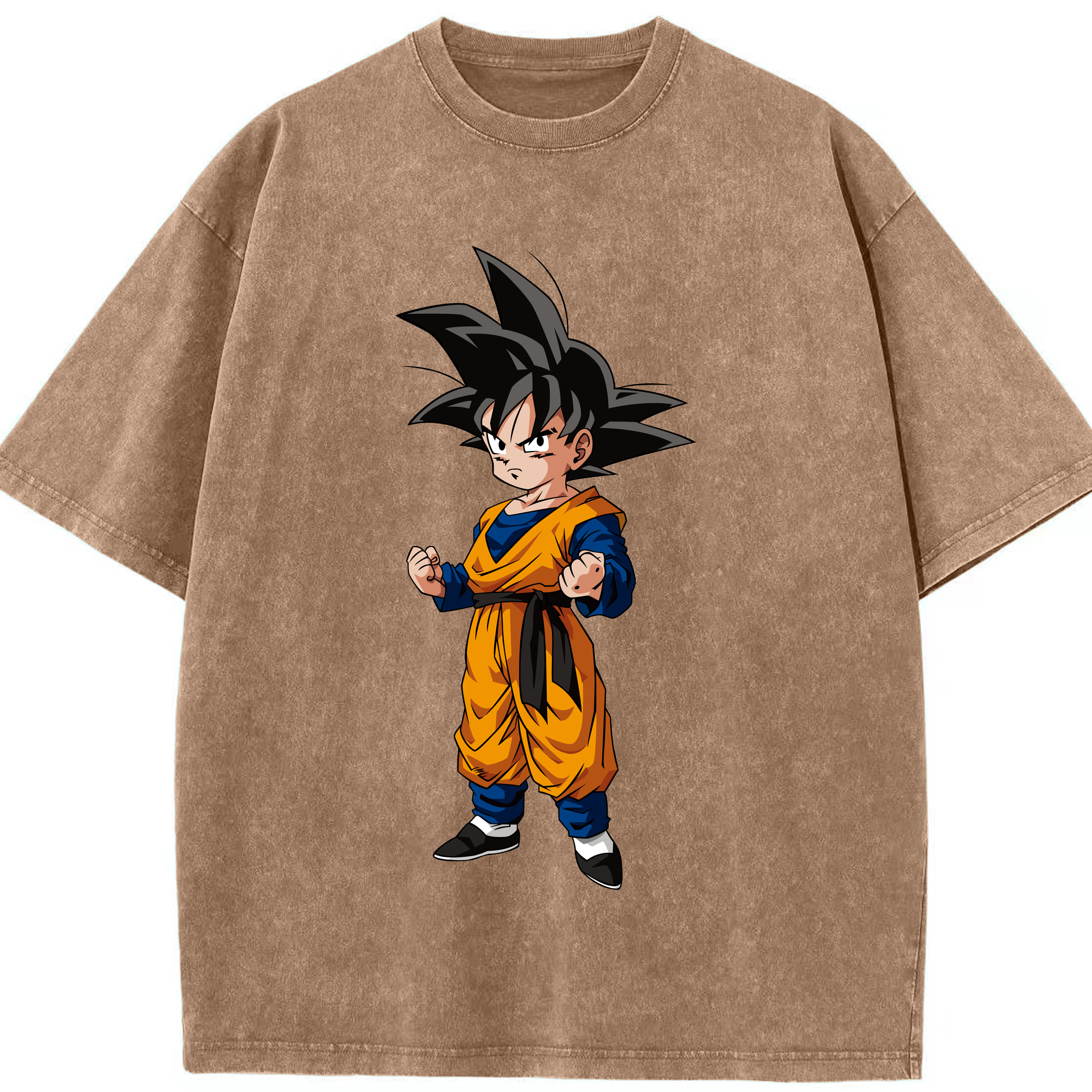 （画像用） ドラゴンボール 孫悟空（そん ごくう）Son Goku カカロット DRAGON BALL Kakarotto 綿100% ヴィンテージ風 半袖Tシャツ（フロントプリント）
