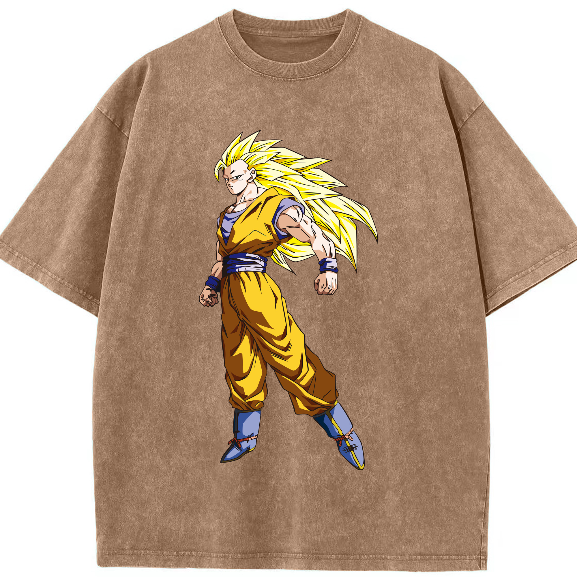 （画像用） ドラゴンボール 孫悟空（そん ごくう）Son Goku カカロット DRAGON BALL Kakarotto 綿100% ヴィンテージ風 半袖Tシャツ（フロントプリント）