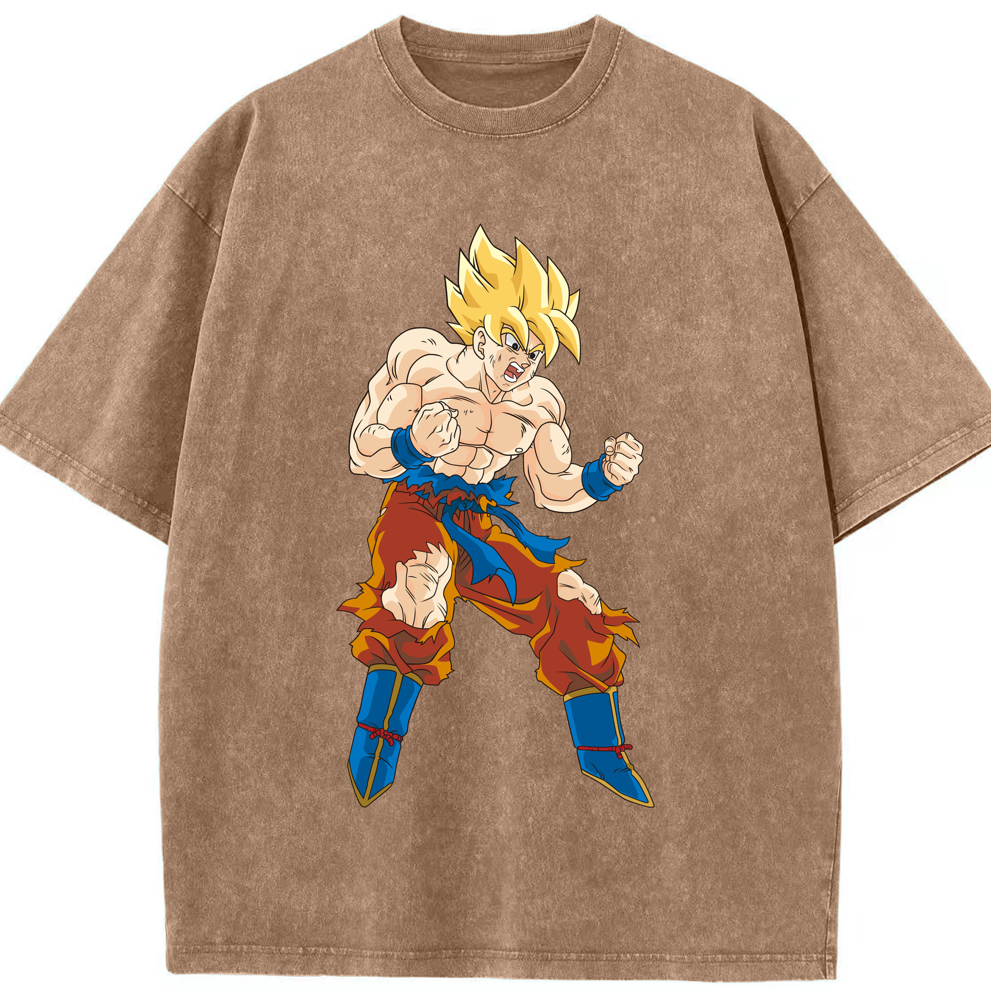 （画像用） ドラゴンボール 孫悟空（そん ごくう）Son Goku カカロット DRAGON BALL Kakarotto 綿100% ヴィンテージ風 半袖Tシャツ（フロントプリント）