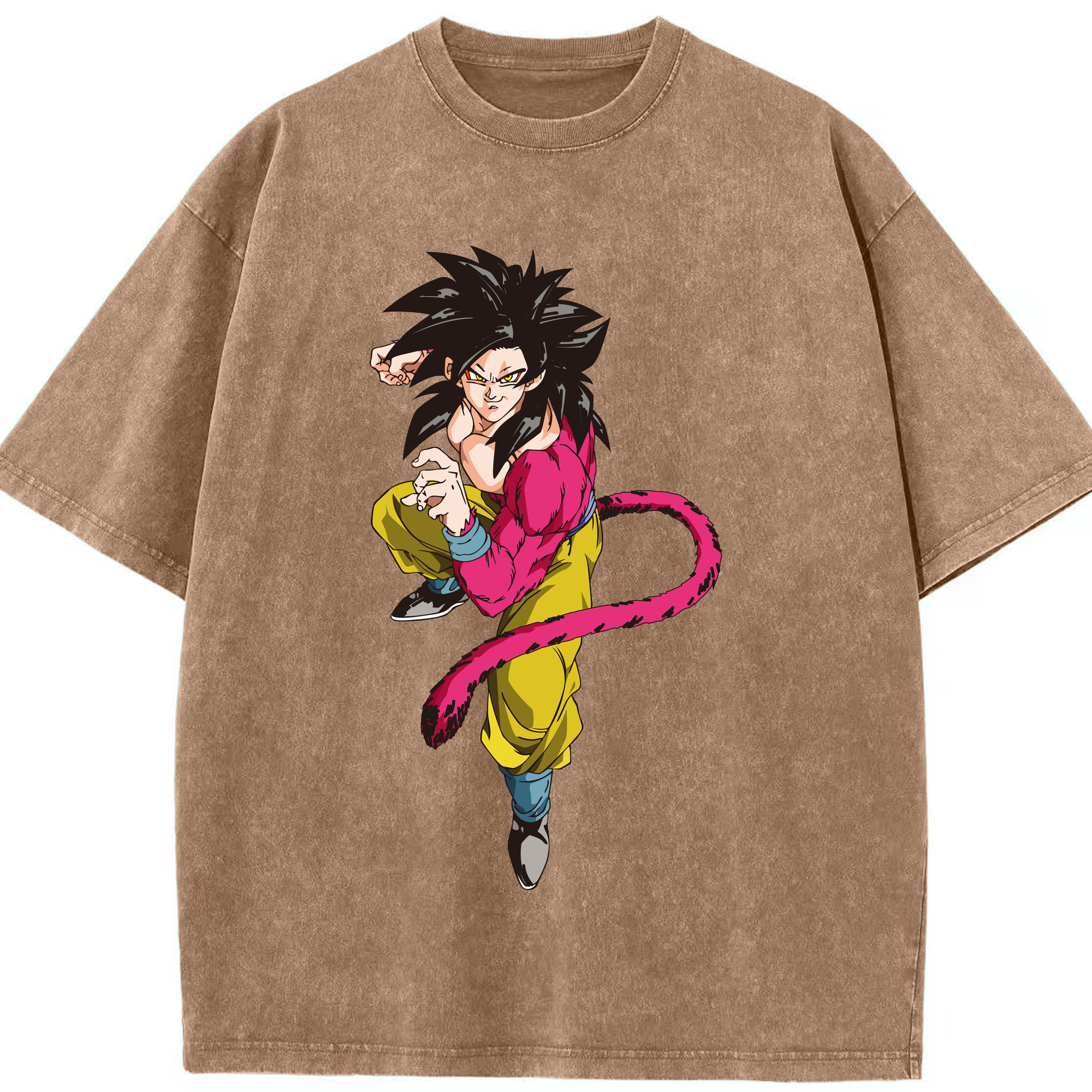 （画像用） ドラゴンボール 孫悟空（そん ごくう）Son Goku カカロット DRAGON BALL Kakarotto 綿100% ヴィンテージ風 半袖Tシャツ（フロントプリント）