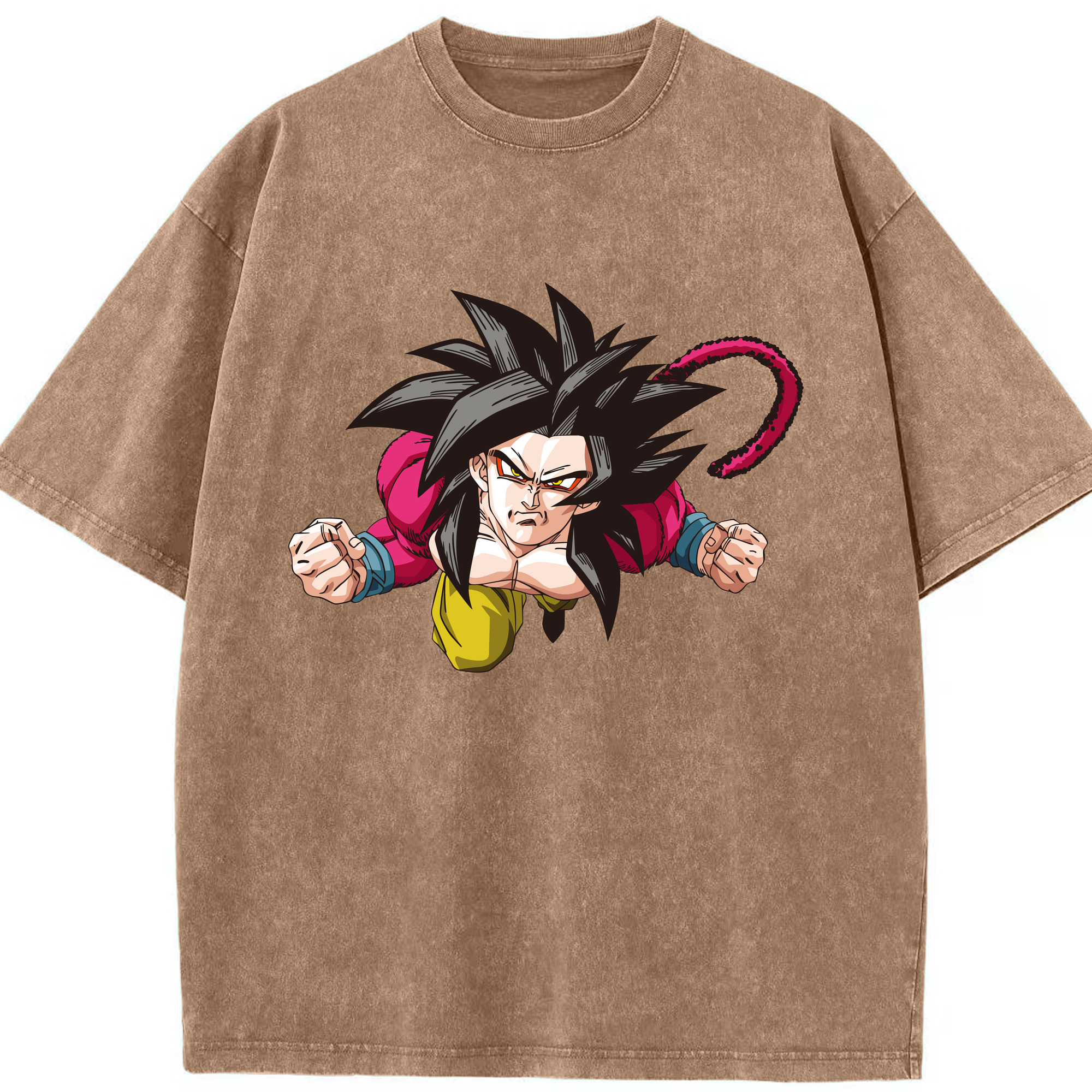 （画像用） ドラゴンボール 孫悟空（そん ごくう）Son Goku カカロット DRAGON BALL Kakarotto 綿100% ヴィンテージ風 半袖Tシャツ（フロントプリント）
