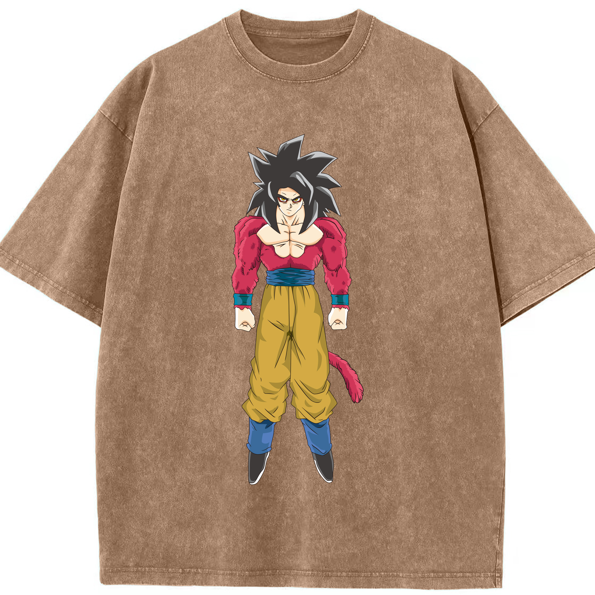 （画像用） ドラゴンボール 孫悟空（そん ごくう）Son Goku カカロット DRAGON BALL Kakarotto 綿100% ヴィンテージ風 半袖Tシャツ（フロントプリント）